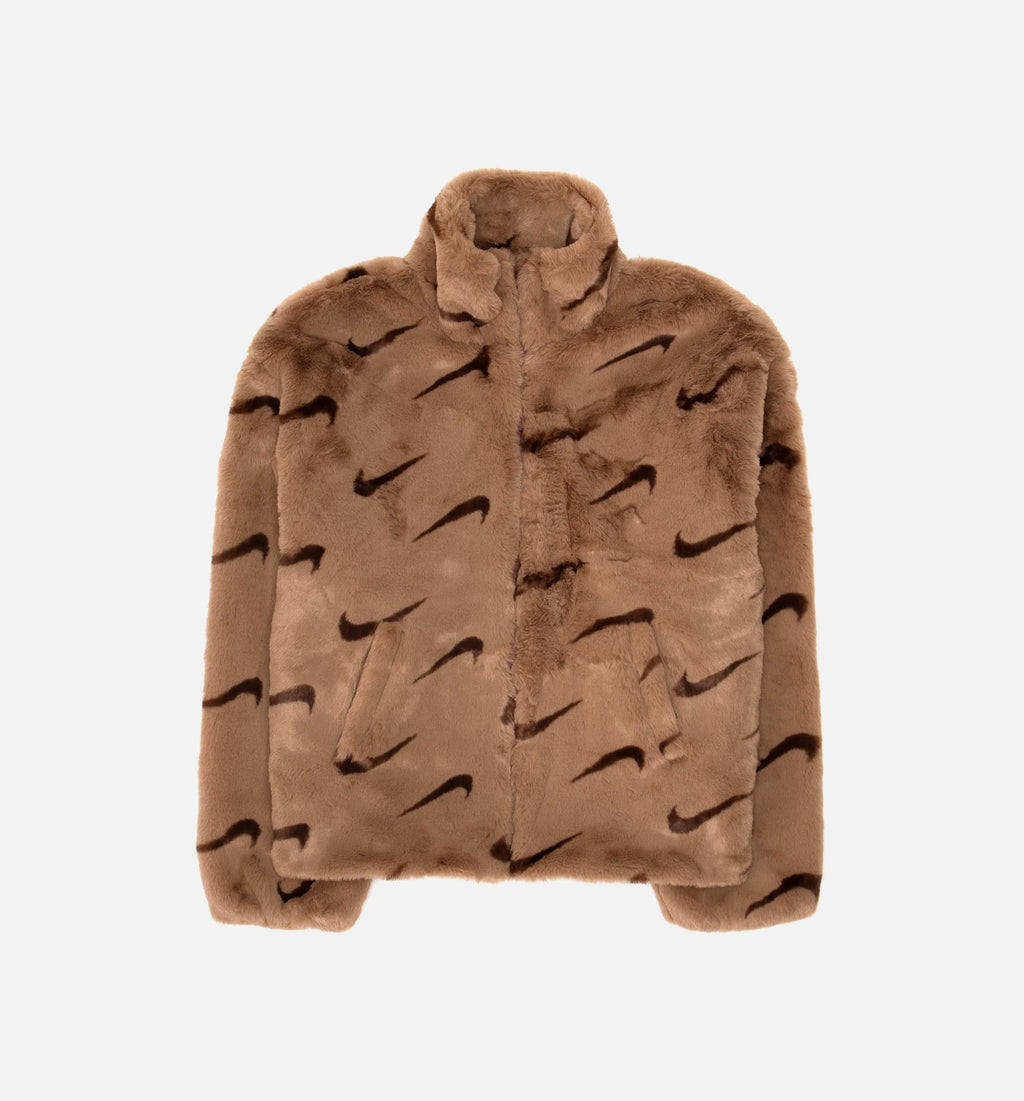 Nsw Aop Faux Fur Womens Jacket Nike оригінал – Купити в Україні – боковий вид
