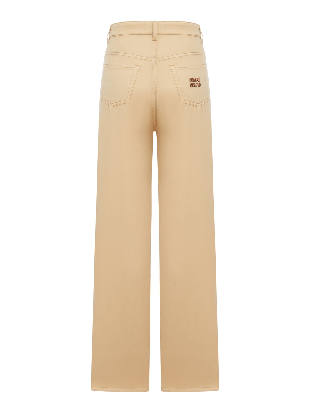 Оригінальна Wide Leg Denim Trousers Miu miu – вид ззаду