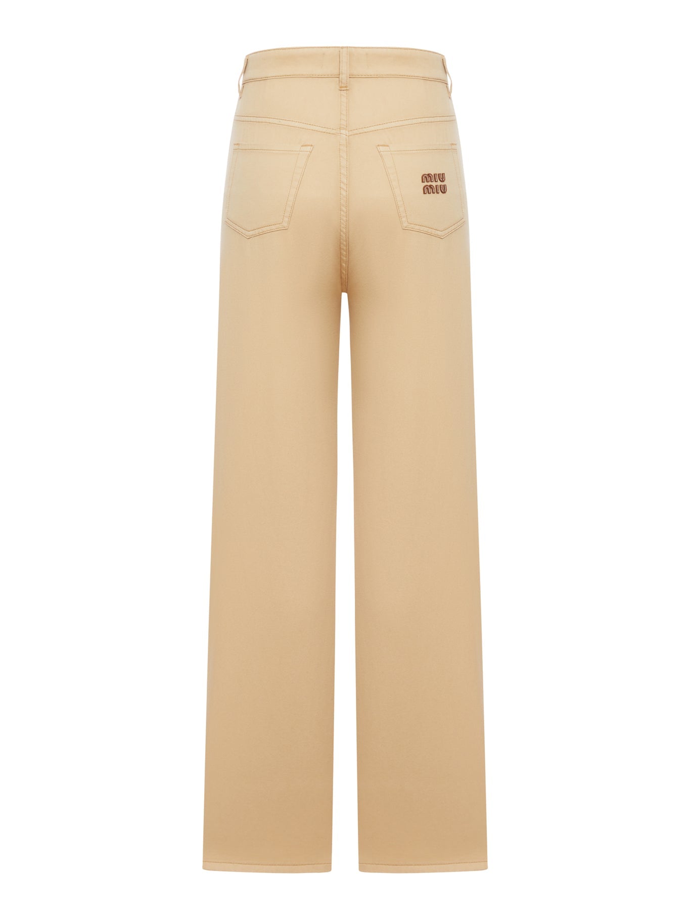 Оригінальна Wide Leg Denim Trousers Miu miu – вид ззаду