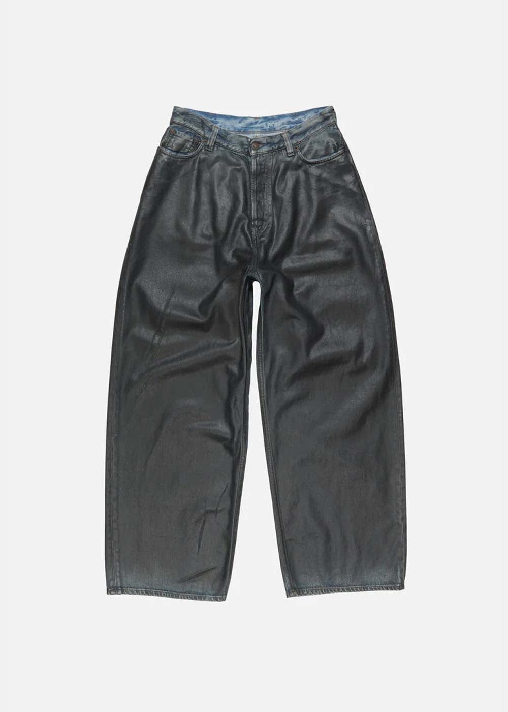 Оригінальна Black 2023 Unisexs Charcoal Leather Acne studios – боковий вид