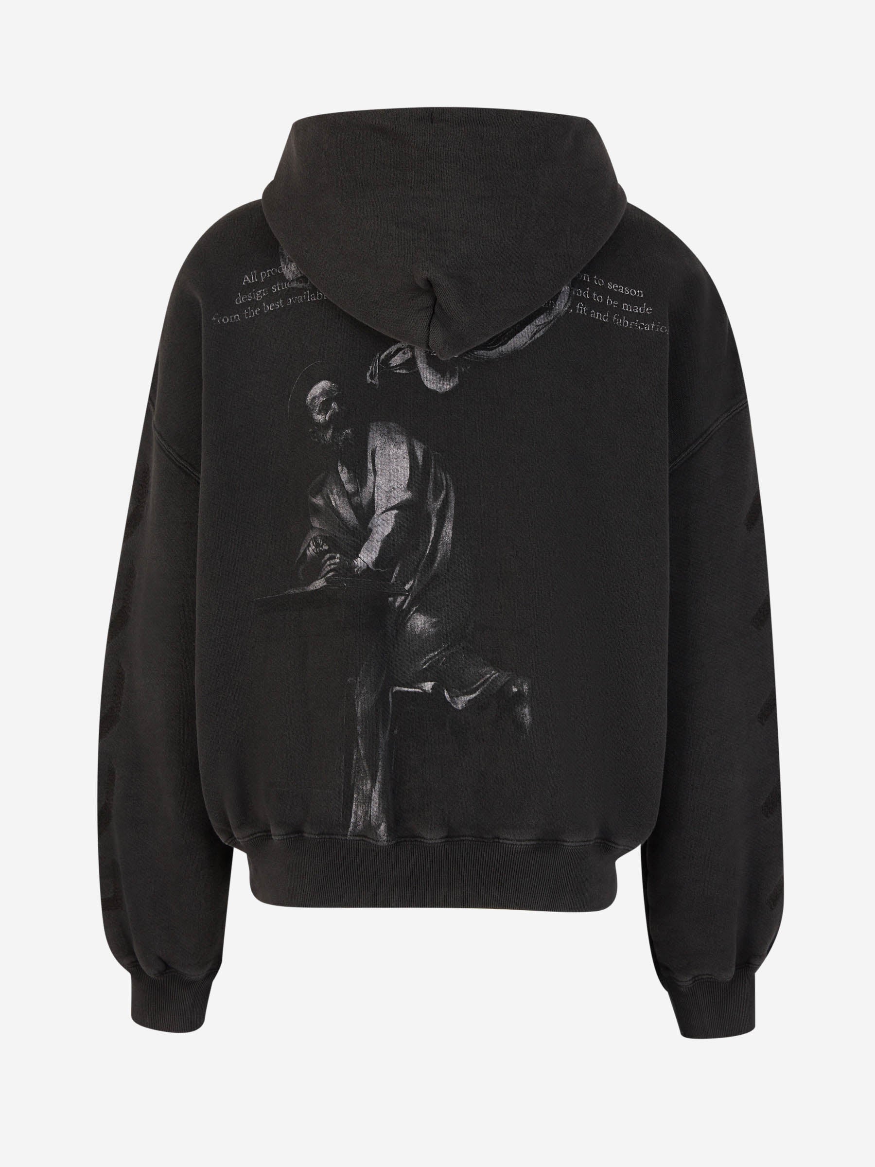 Printed Hood Sweatshirt Off-white оригінал – Купити в Україні – вид ззаду