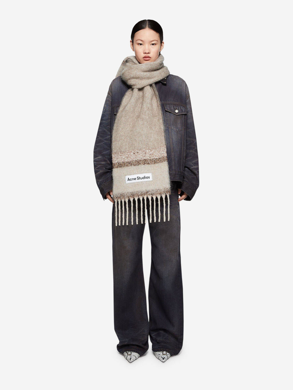 Mohair Logo Scarf Acne studios оригінал – Купити в Україні – вид ззаду