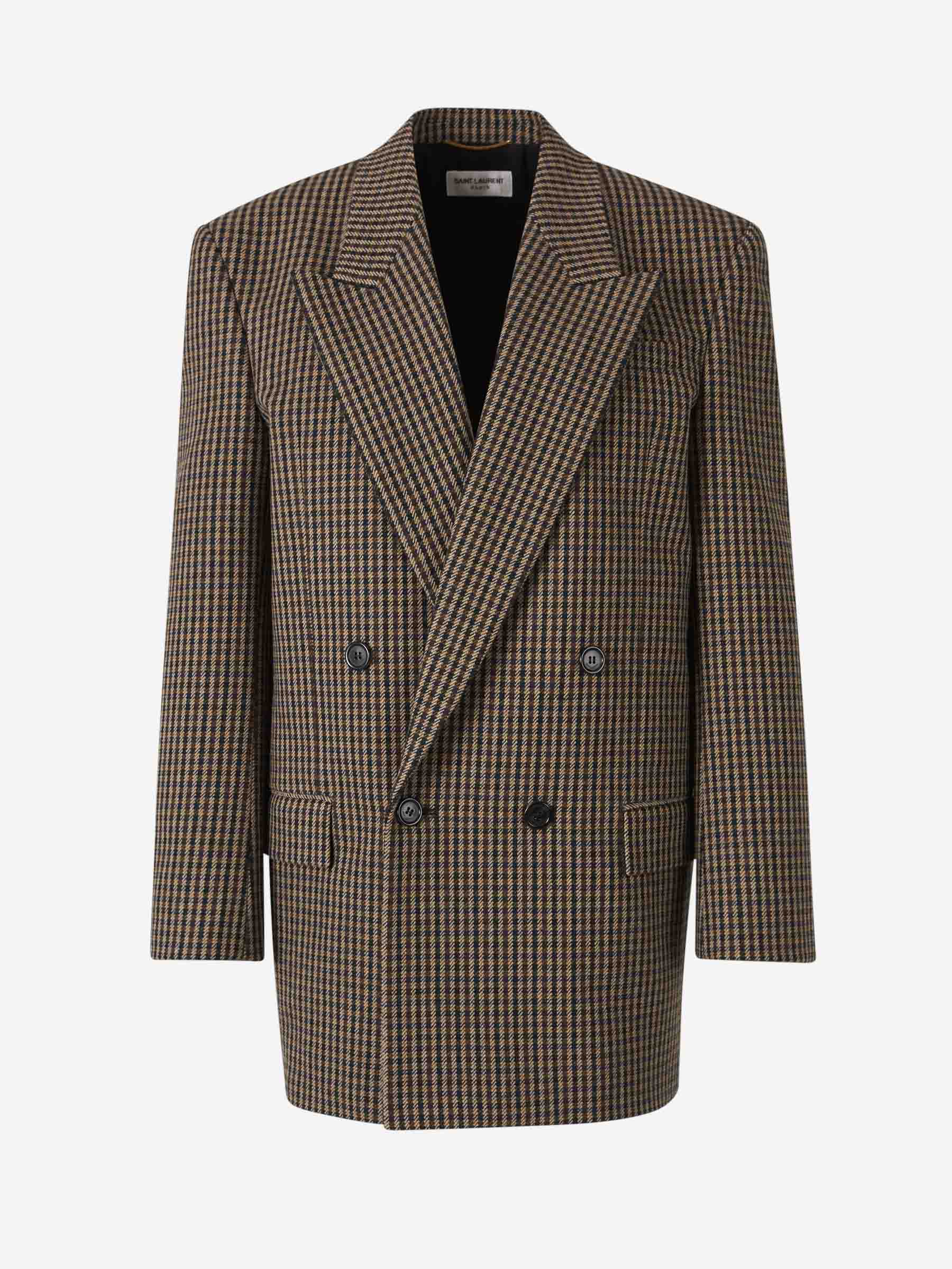 Vichy Motif Blazer Saint laurent – Гарантія оригінальності – боковий вид