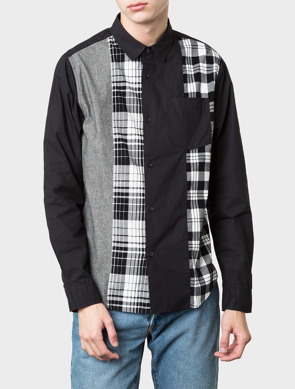 Mixed Panel Shirt Mens Shirt Stussy оригінал – Купити в Україні – вид ззаду