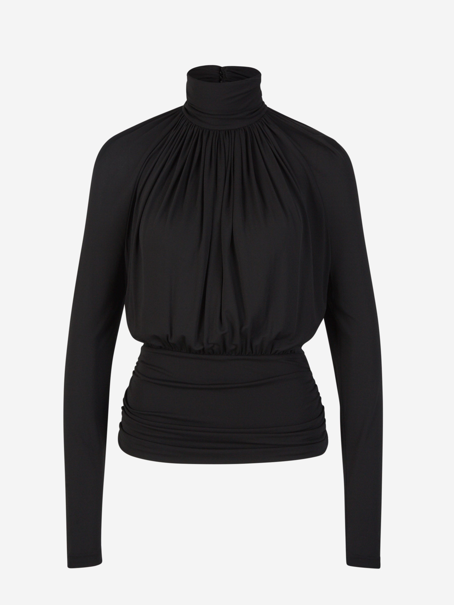 Viscose Gathered Blouse Saint laurent – Гарантія оригінальності – боковий вид