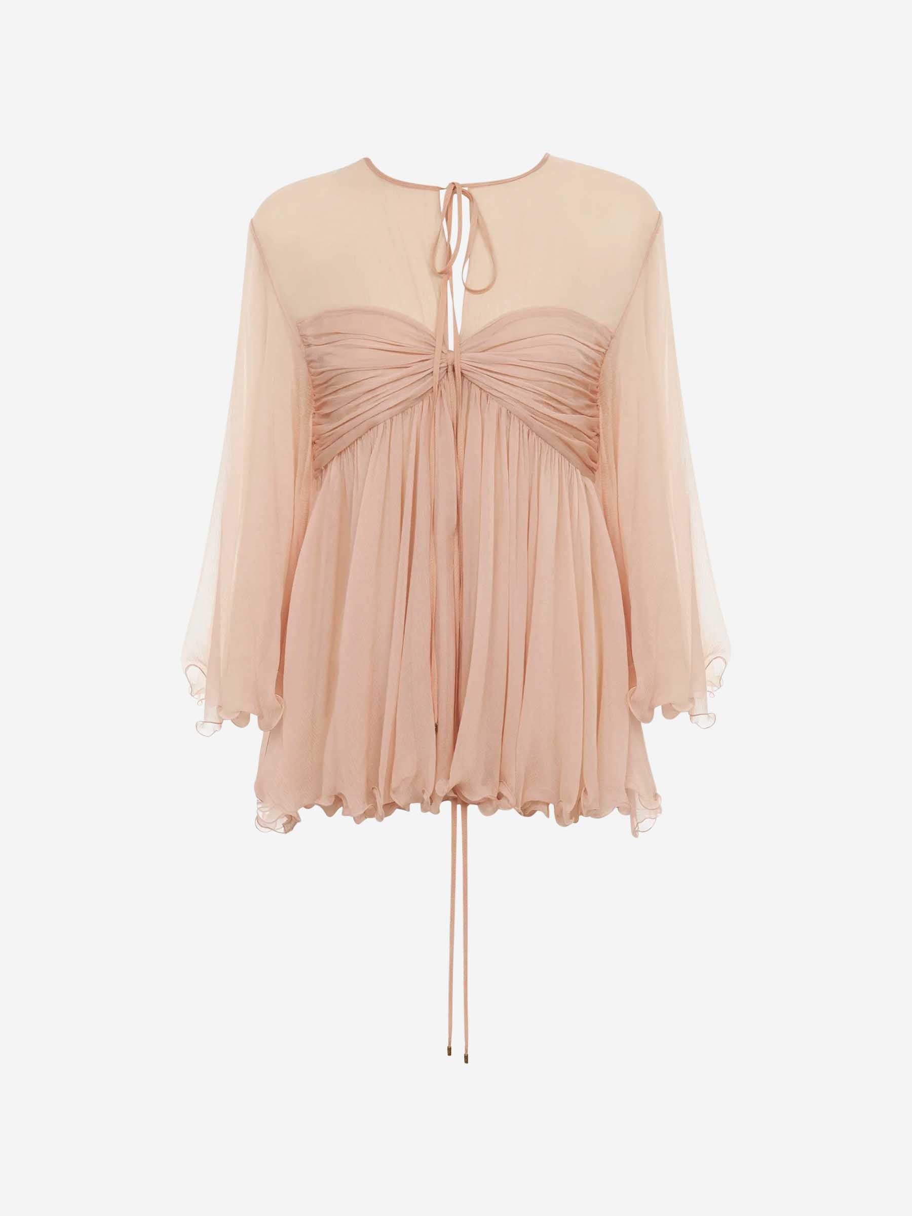Pleated Silk Blouse Chloe оригінал – Купити в Україні – боковий вид