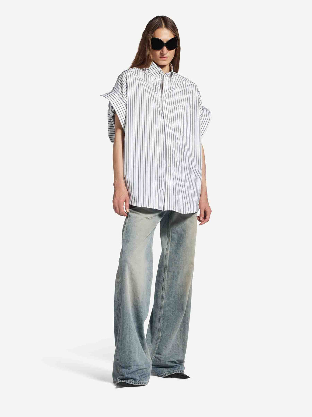 Shirt With Rolled-Up Sleeves Balenciaga оригінал – Купити в Україні – вид ззаду