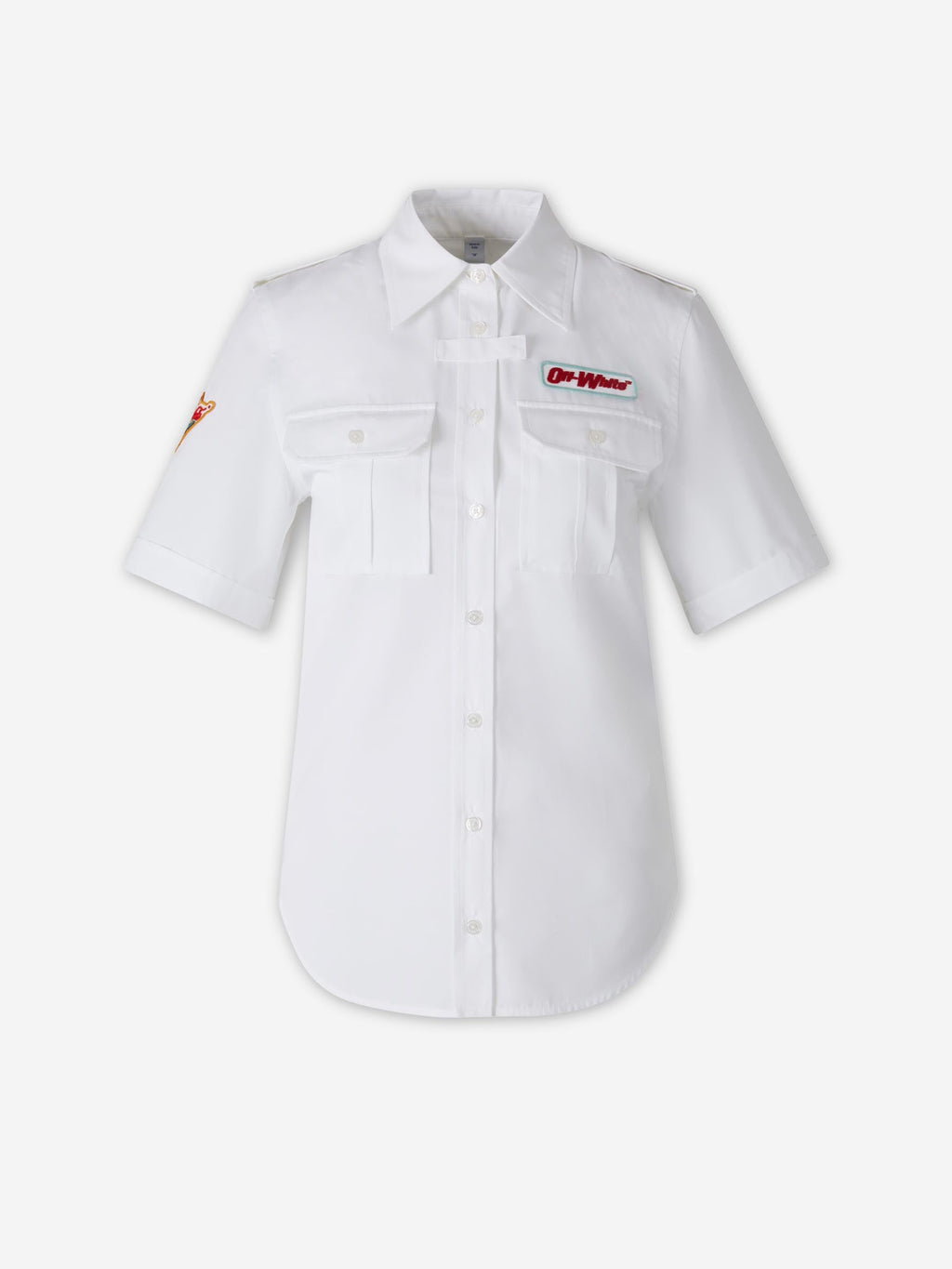 Casual Plain Shirt Off-white оригінал – Купити в Україні – боковий вид