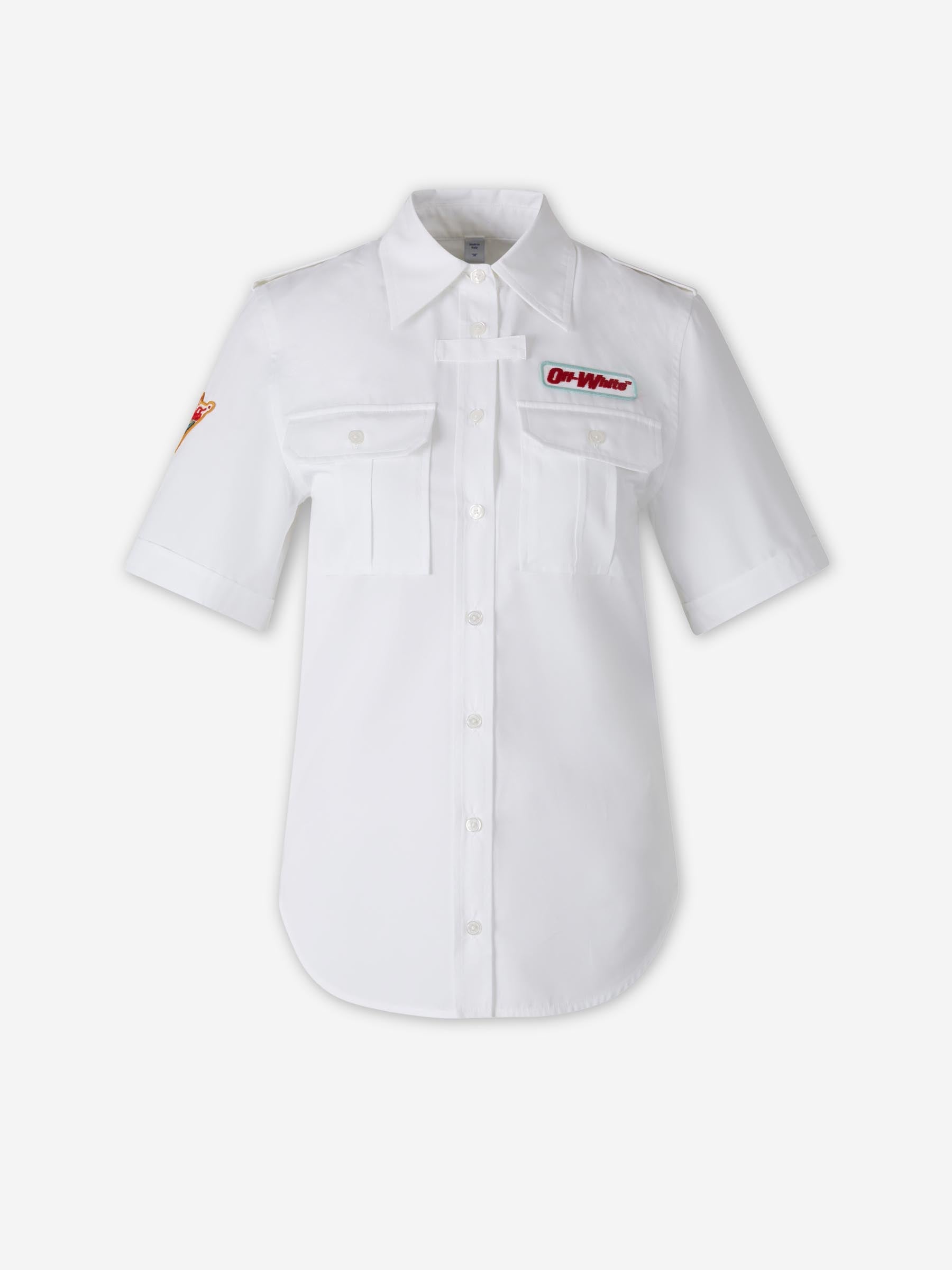 Casual Plain Shirt Off-white оригінал – Купити в Україні – боковий вид