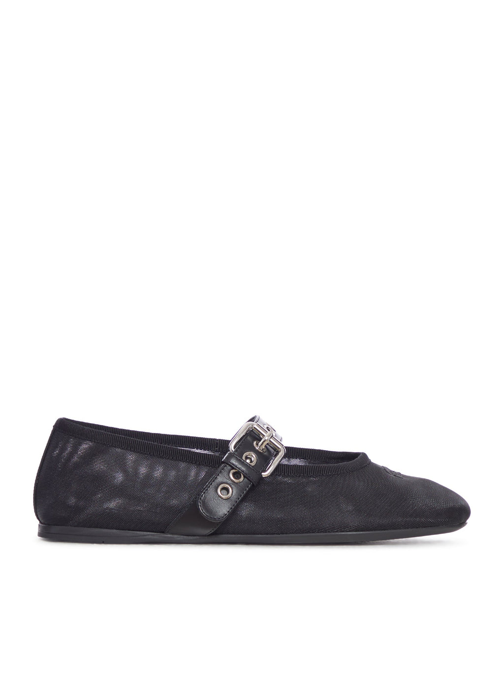 Оригінальна Mesh Ballerinas With Leather Buckle Miu miu – боковий вид