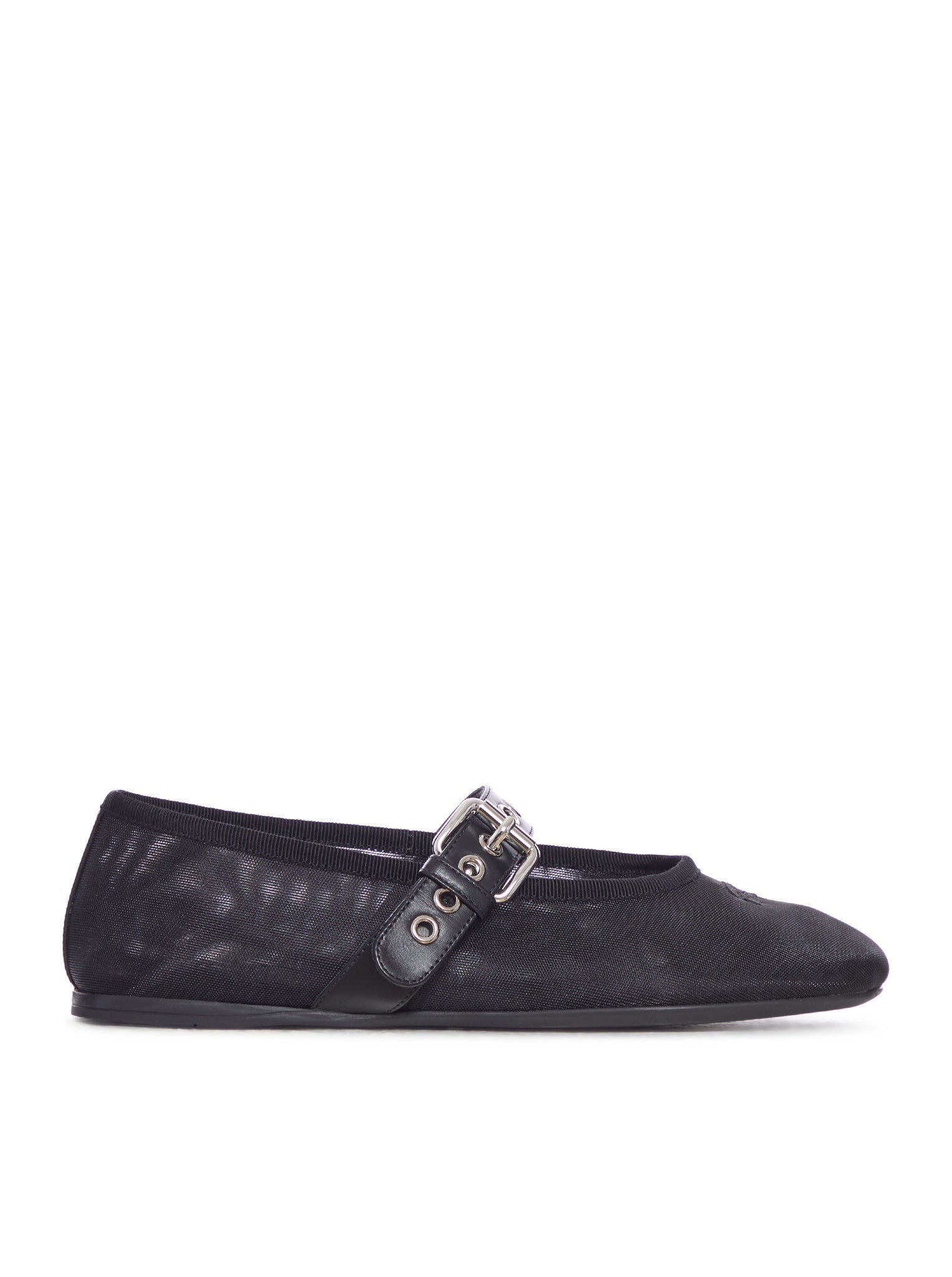 Оригінальна Mesh Ballerinas With Leather Buckle Miu miu – боковий вид