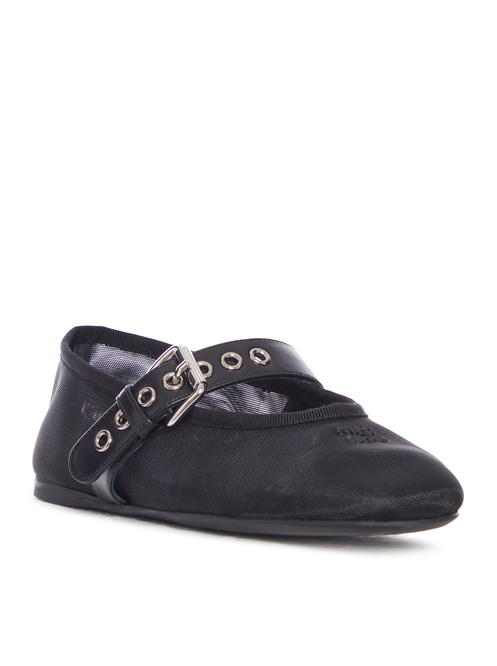 Оригінальна Mesh Ballerinas With Leather Buckle Miu miu – вид ззаду