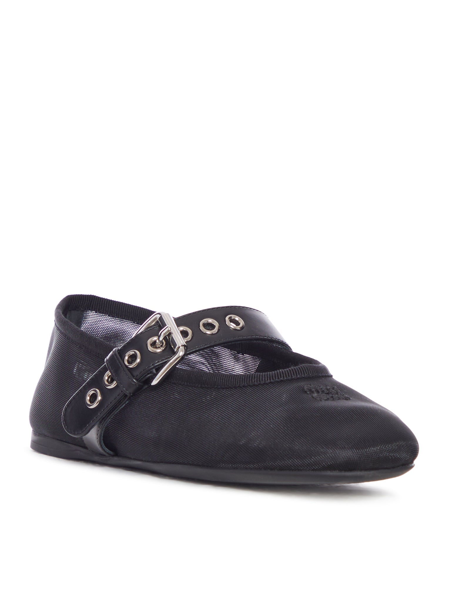 Оригінальна Mesh Ballerinas With Leather Buckle Miu miu – вид ззаду