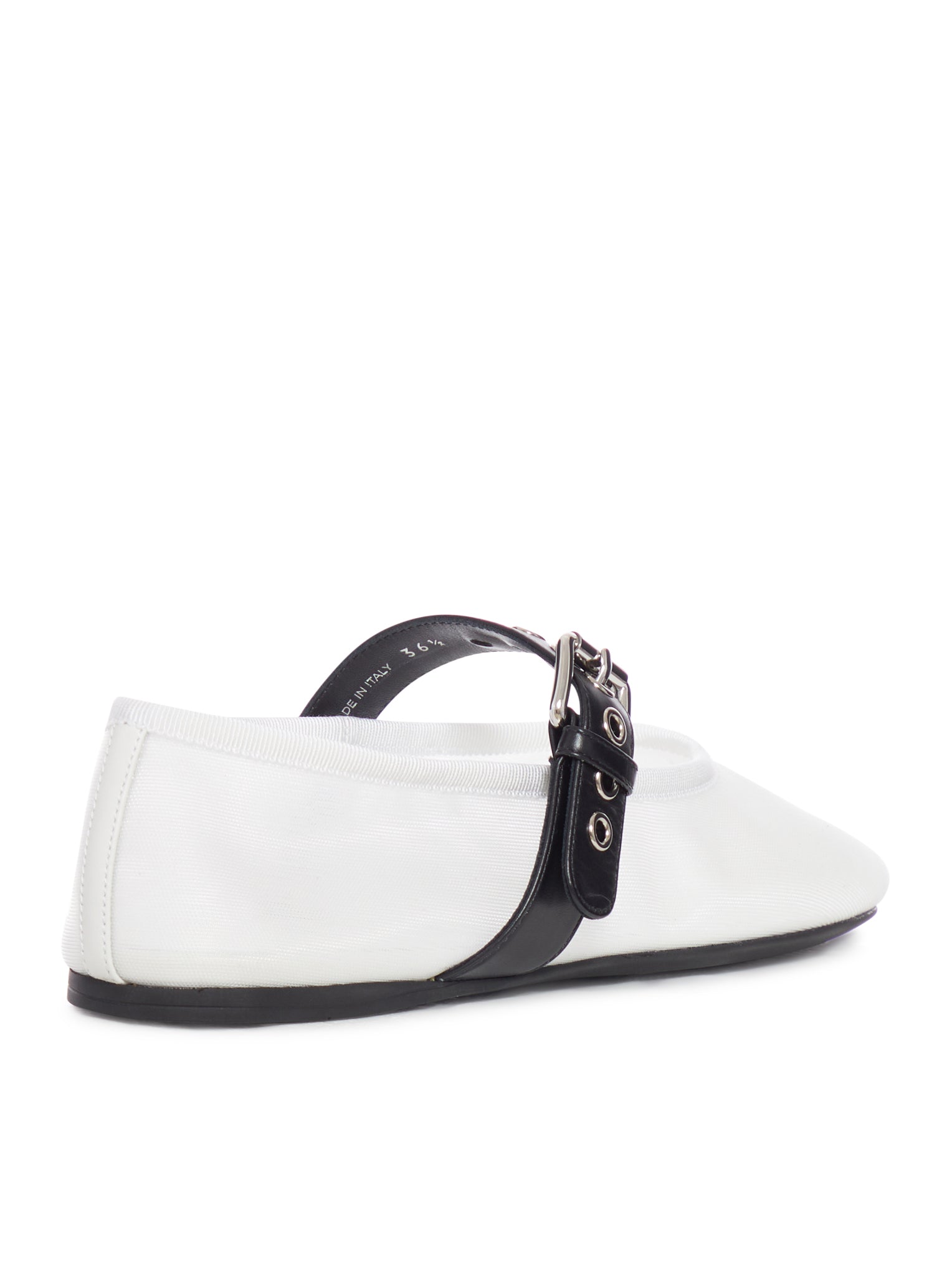Mesh Ballerinas With Contrasting Leather Buckle Miu miu – Гарантія оригінальності – детальний вид