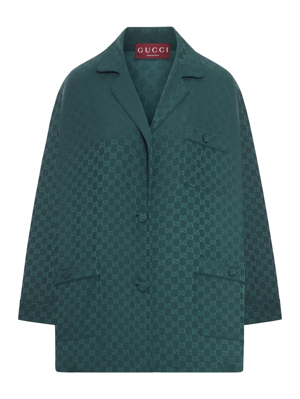 Gg Jacquard Silk Shirt Gucci – Гарантія оригінальності – боковий вид