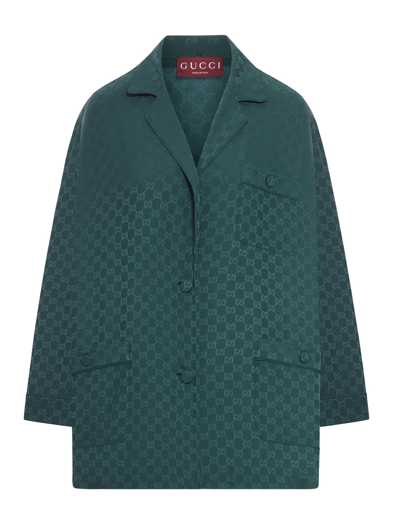 Gg Jacquard Silk Shirt Gucci – Гарантія оригінальності – боковий вид