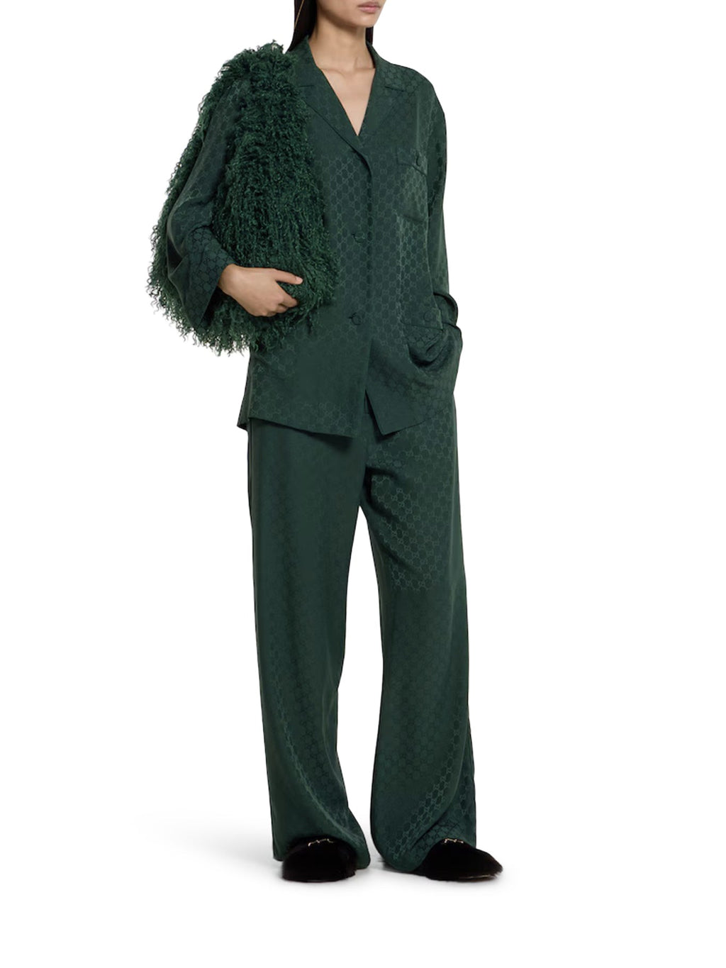 Gg Jacquard Silk Jogging Pants Gucci – Гарантія оригінальності – вид ззаду