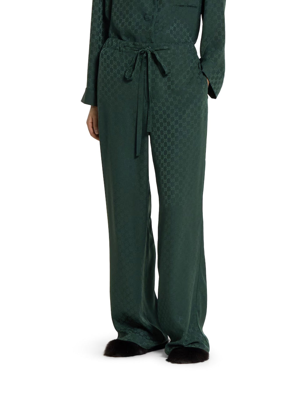 Gg Jacquard Silk Jogging Pants Gucci – Гарантія оригінальності – детальний вид