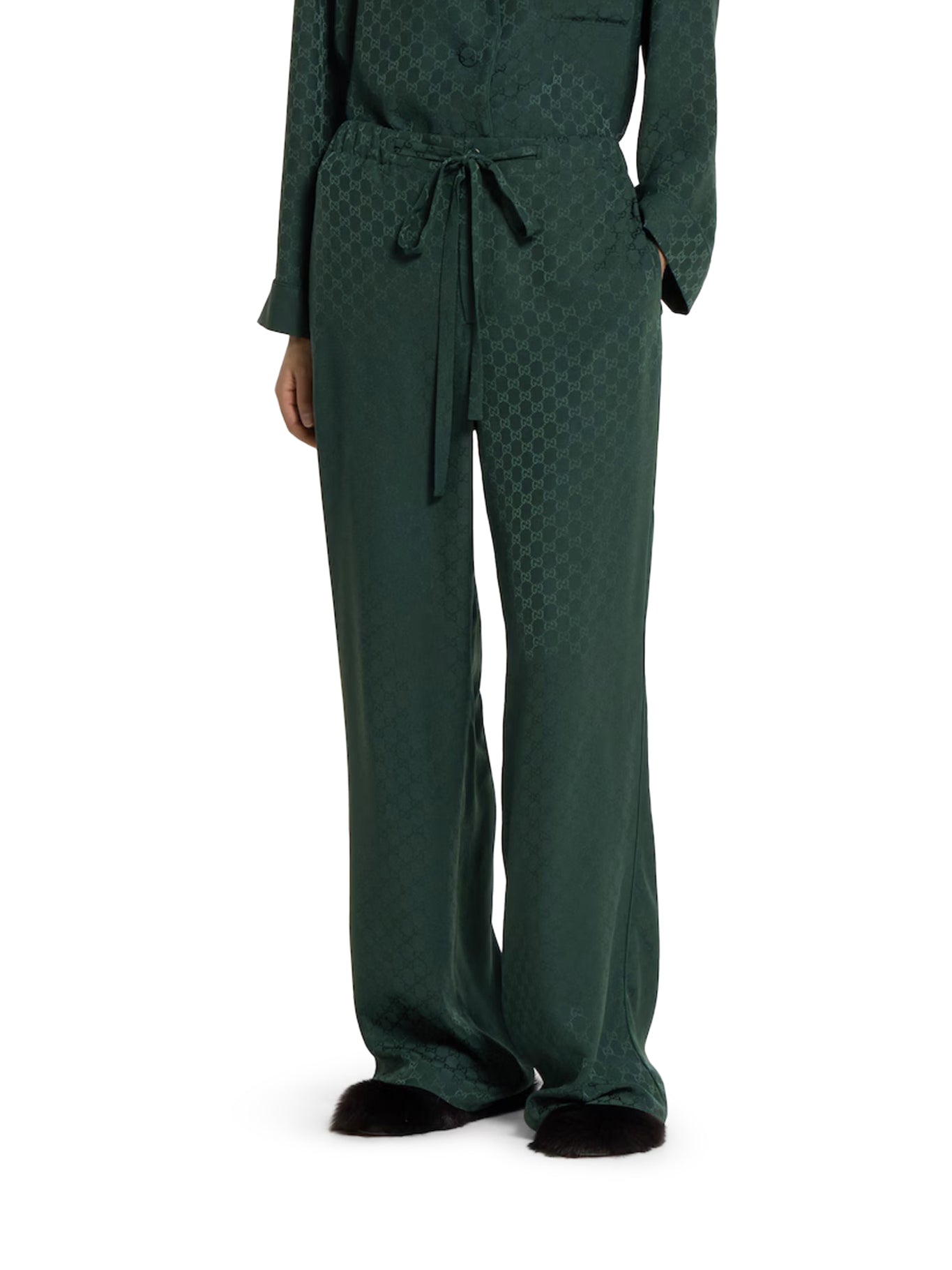 Gg Jacquard Silk Jogging Pants Gucci – Гарантія оригінальності – детальний вид