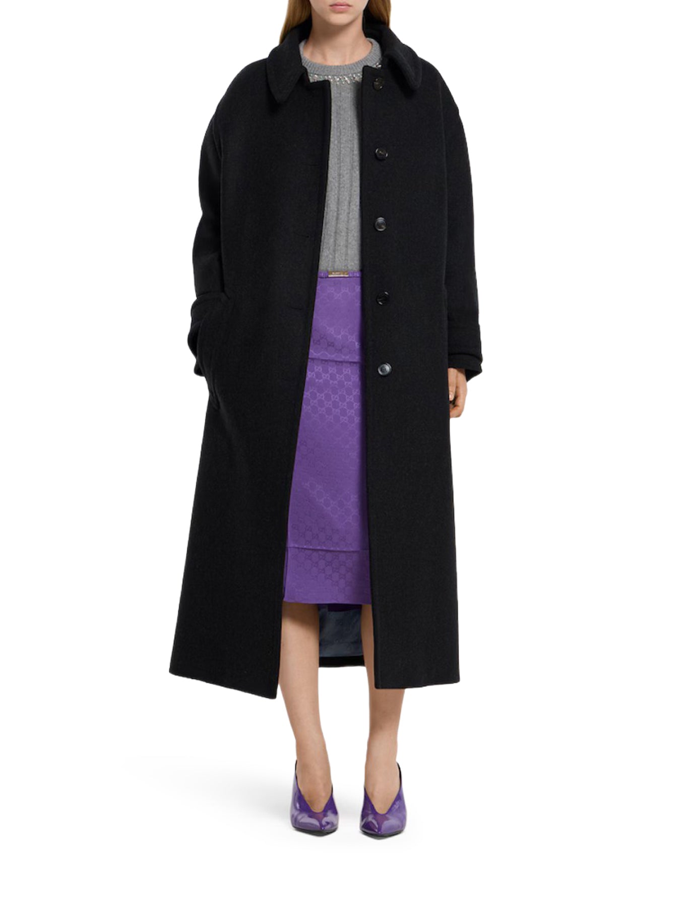 Gg Jacquard Silk Skirt Gucci – Гарантія оригінальності – вид ззаду