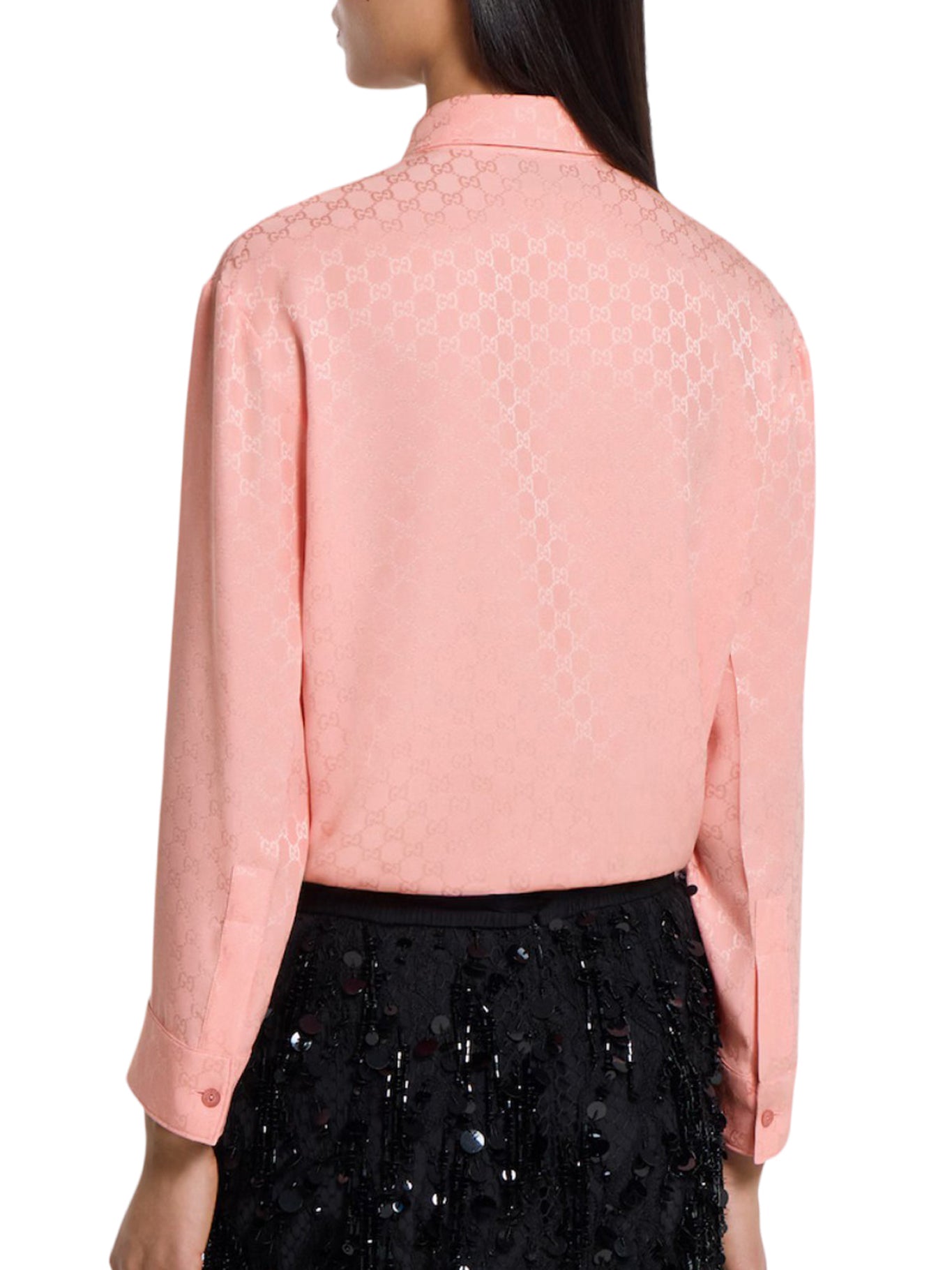 Gg Jacquard Silk Shirt Gucci – Гарантія оригінальності – детальний вид