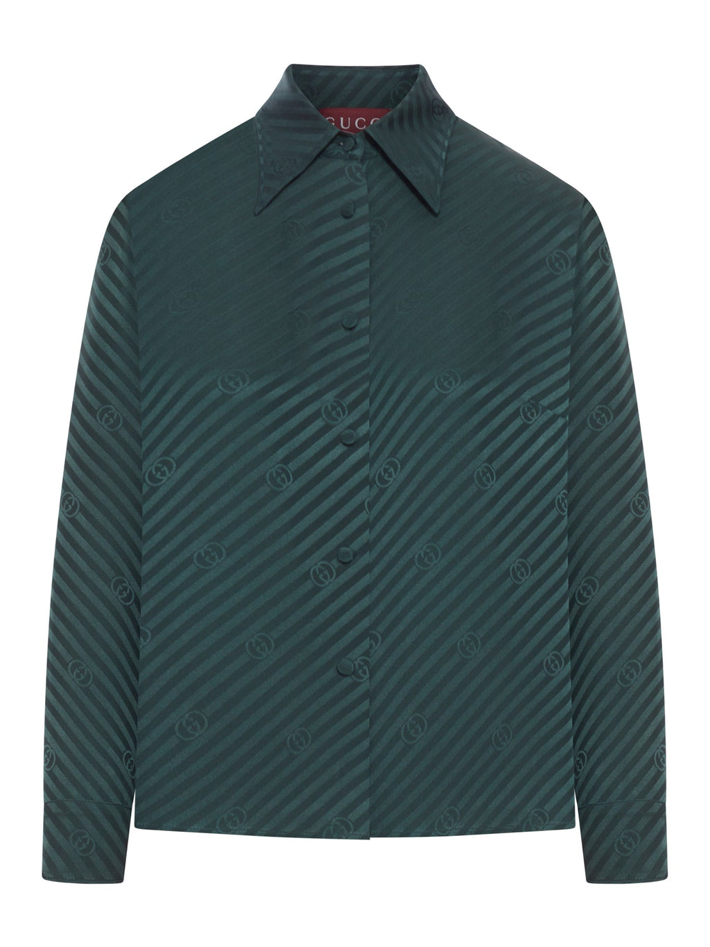 Оригінальна Jacquard Silk Shirt With Gg Cross Gucci – боковий вид