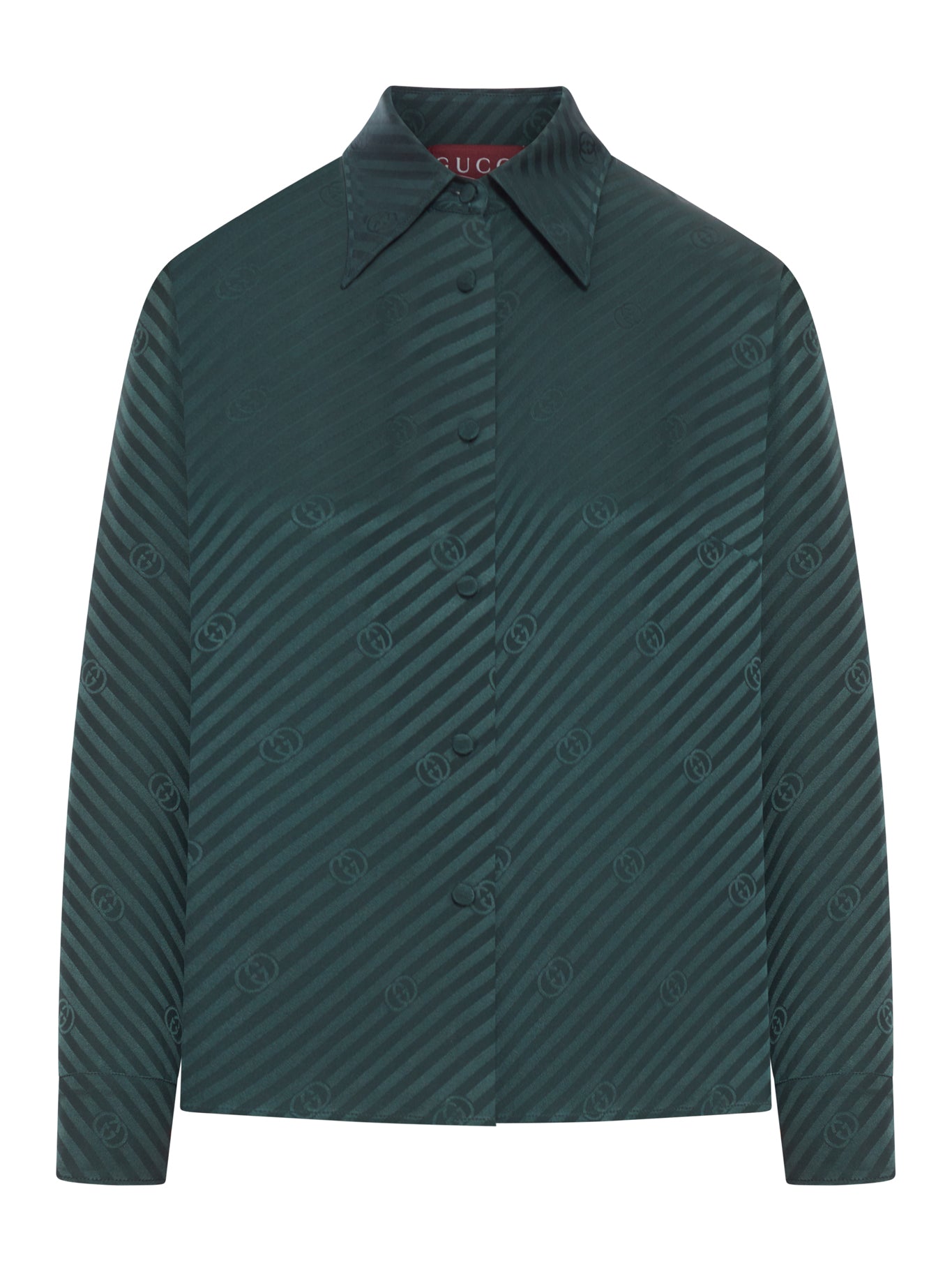 Оригінальна Jacquard Silk Shirt With Gg Cross Gucci – боковий вид