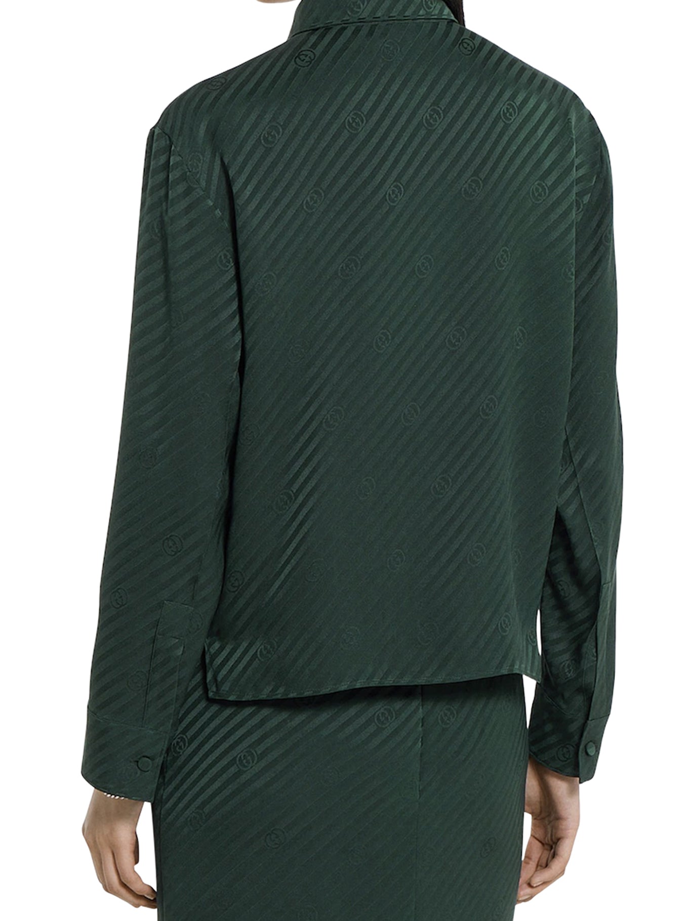 Оригінальна Jacquard Silk Shirt With Gg Cross Gucci – детальний вид