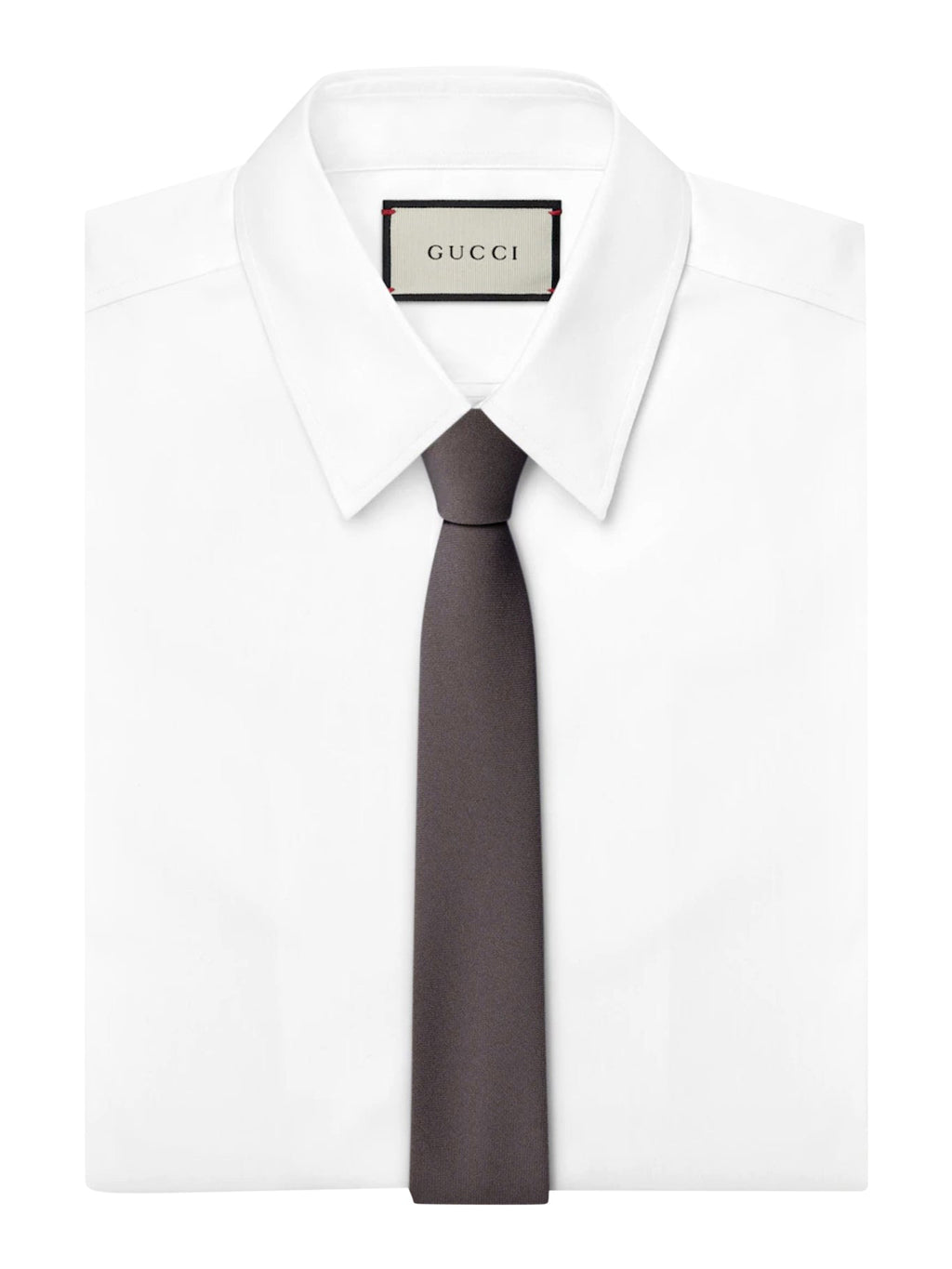 Silk Tie With Crepe Effect Gucci – Гарантія оригінальності – вид ззаду