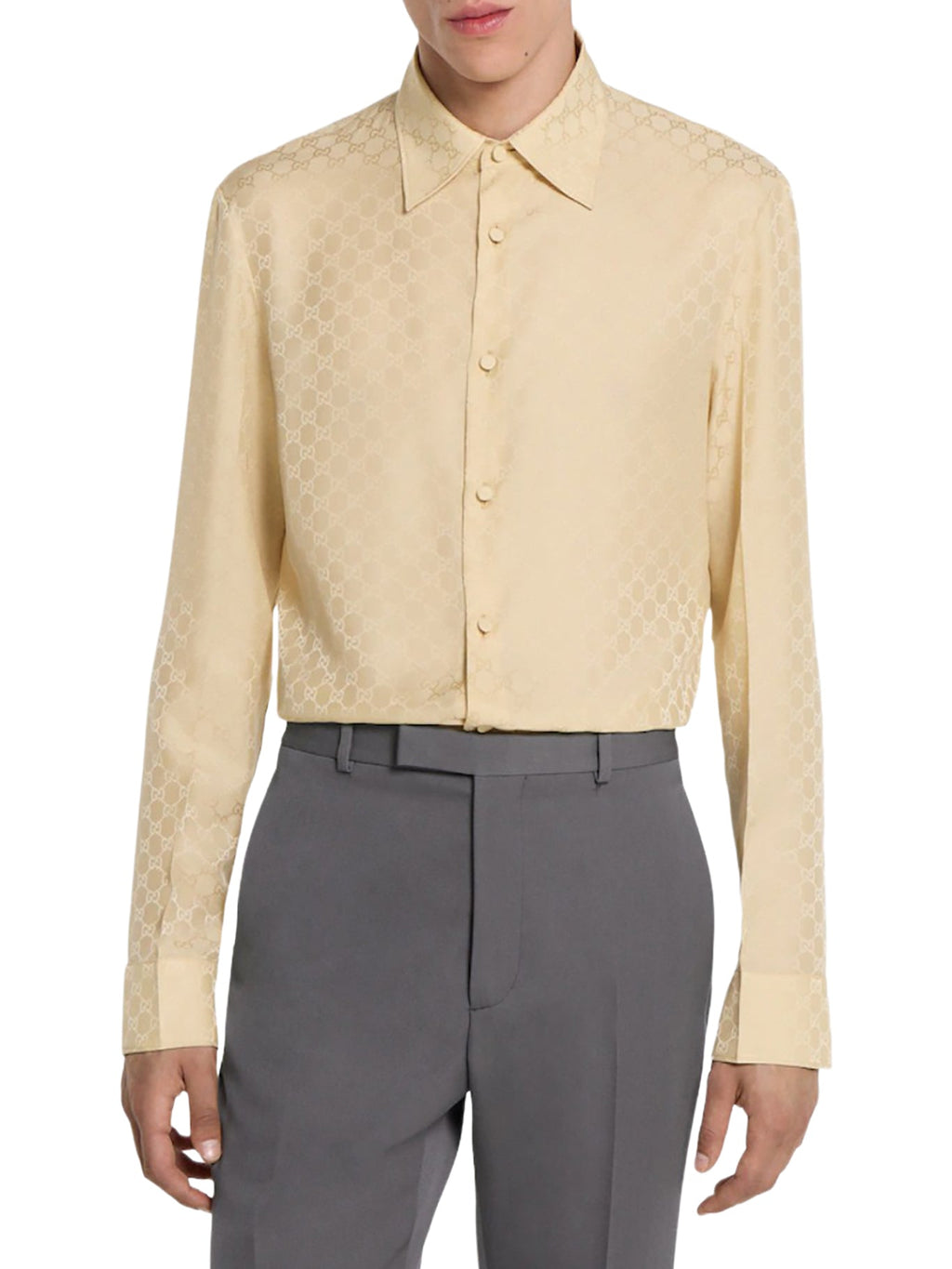 Gg Jacquard Silk Shirt Gucci – Гарантія оригінальності – вид ззаду