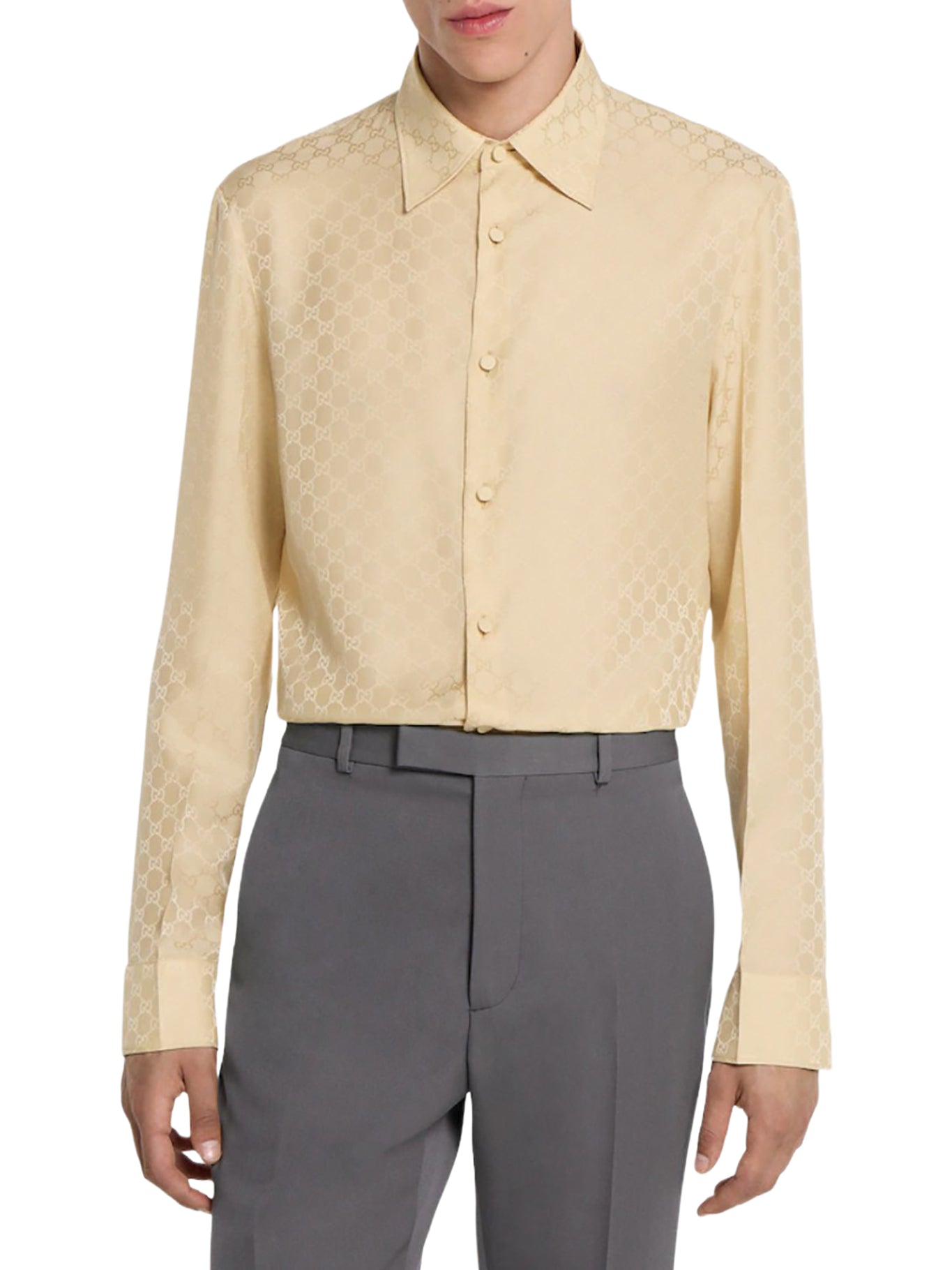 Gg Jacquard Silk Shirt Gucci – Гарантія оригінальності – вид ззаду