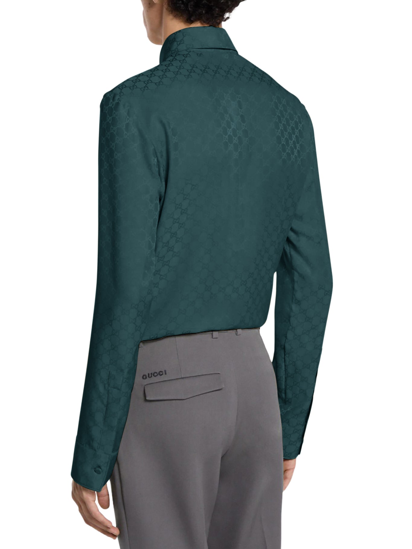 Gg Jacquard Silk Shirt Gucci – Гарантія оригінальності – детальний вид