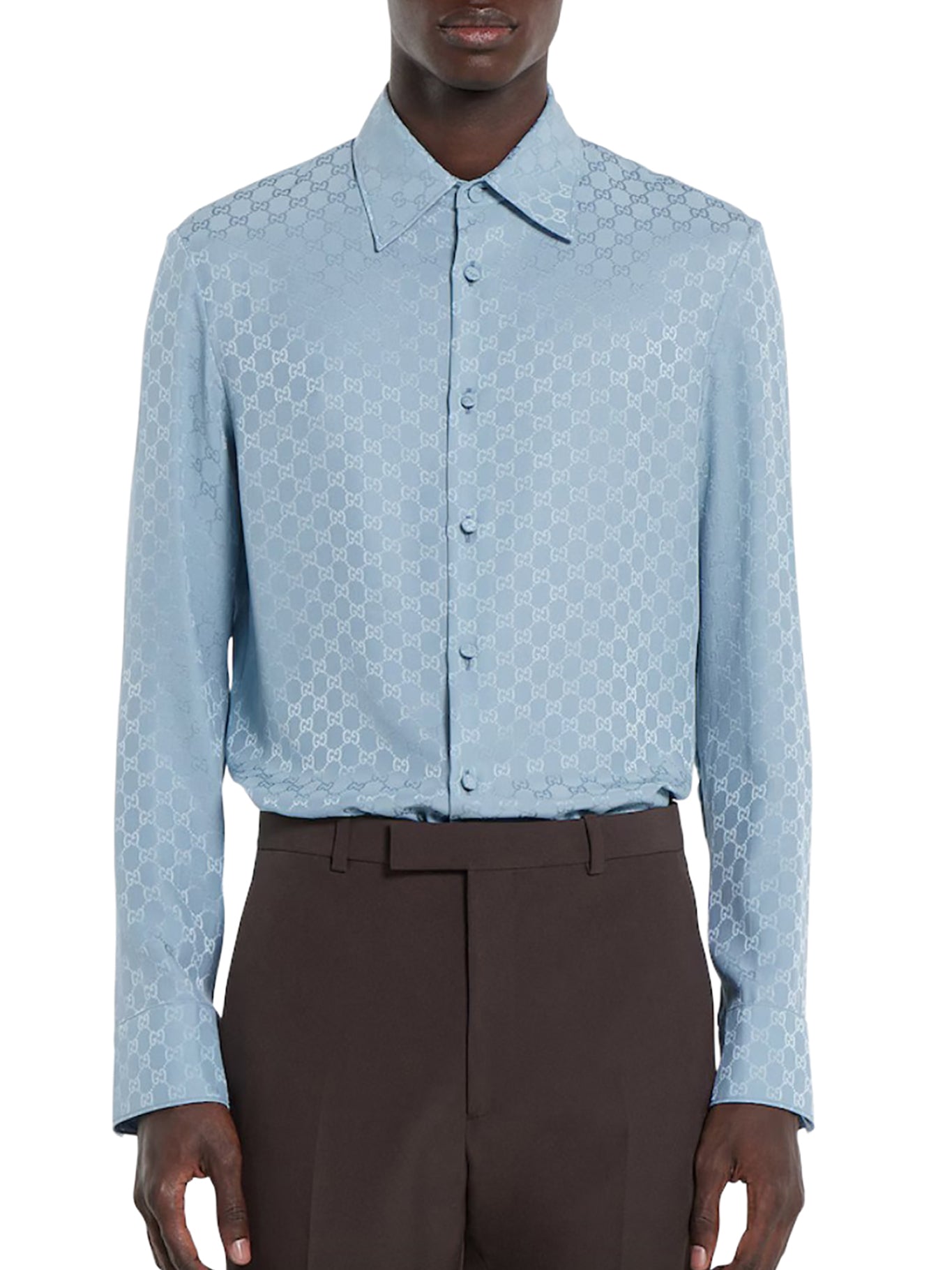 Gg Jacquard Silk Shirt Gucci – Гарантія оригінальності – вид ззаду
