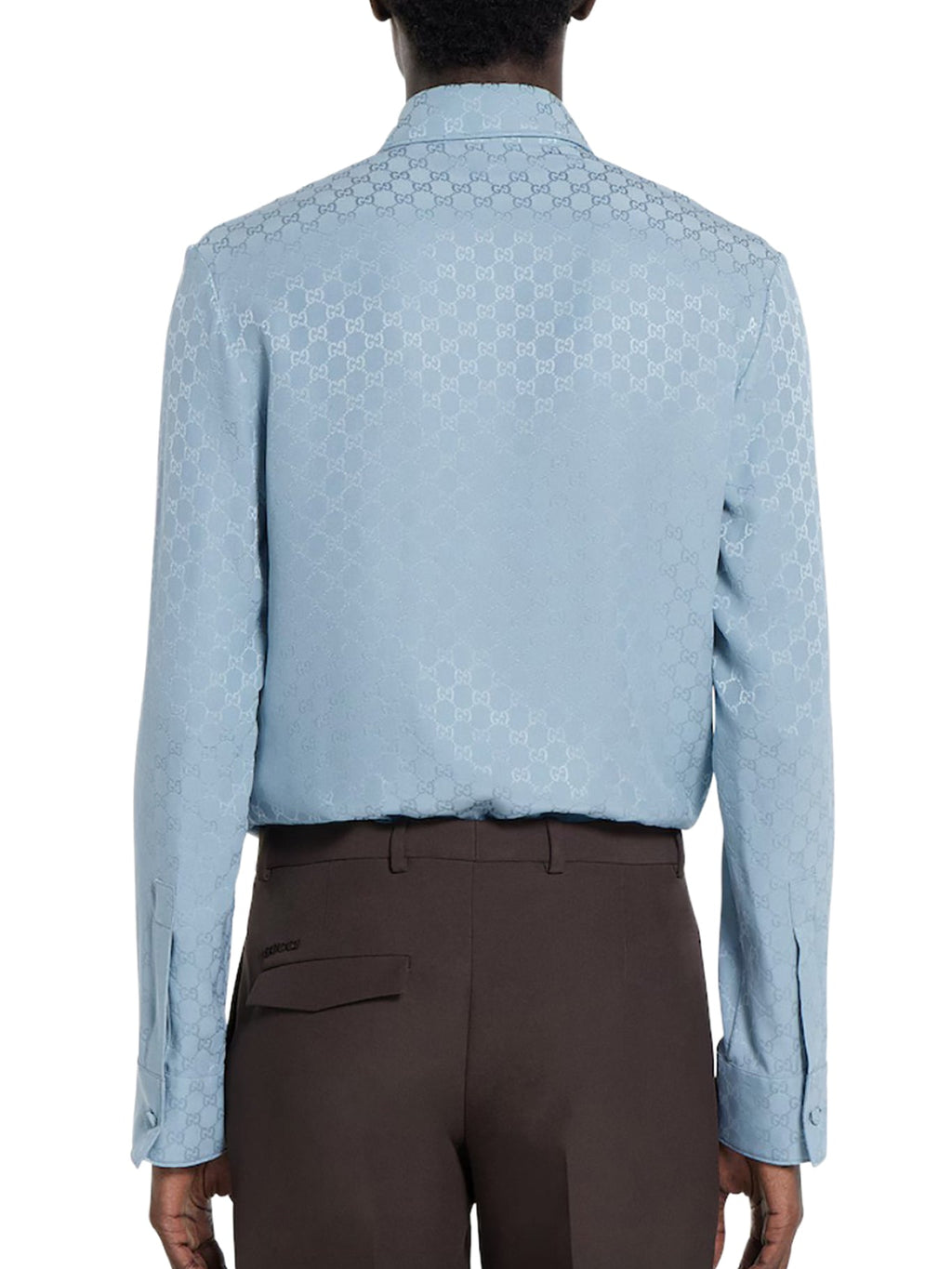 Gg Jacquard Silk Shirt Gucci – Гарантія оригінальності – детальний вид