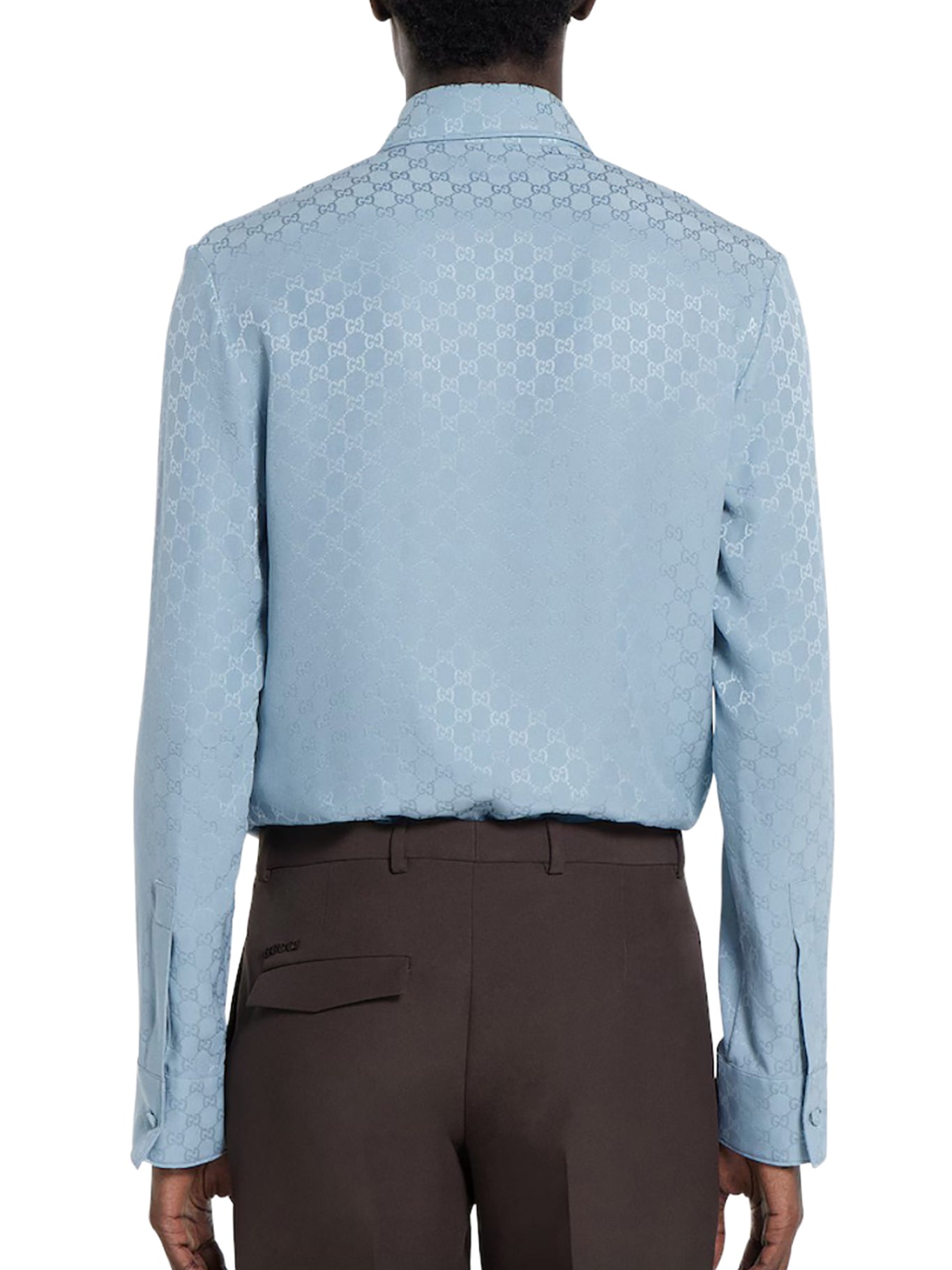 Gg Jacquard Silk Shirt Gucci – Гарантія оригінальності – детальний вид