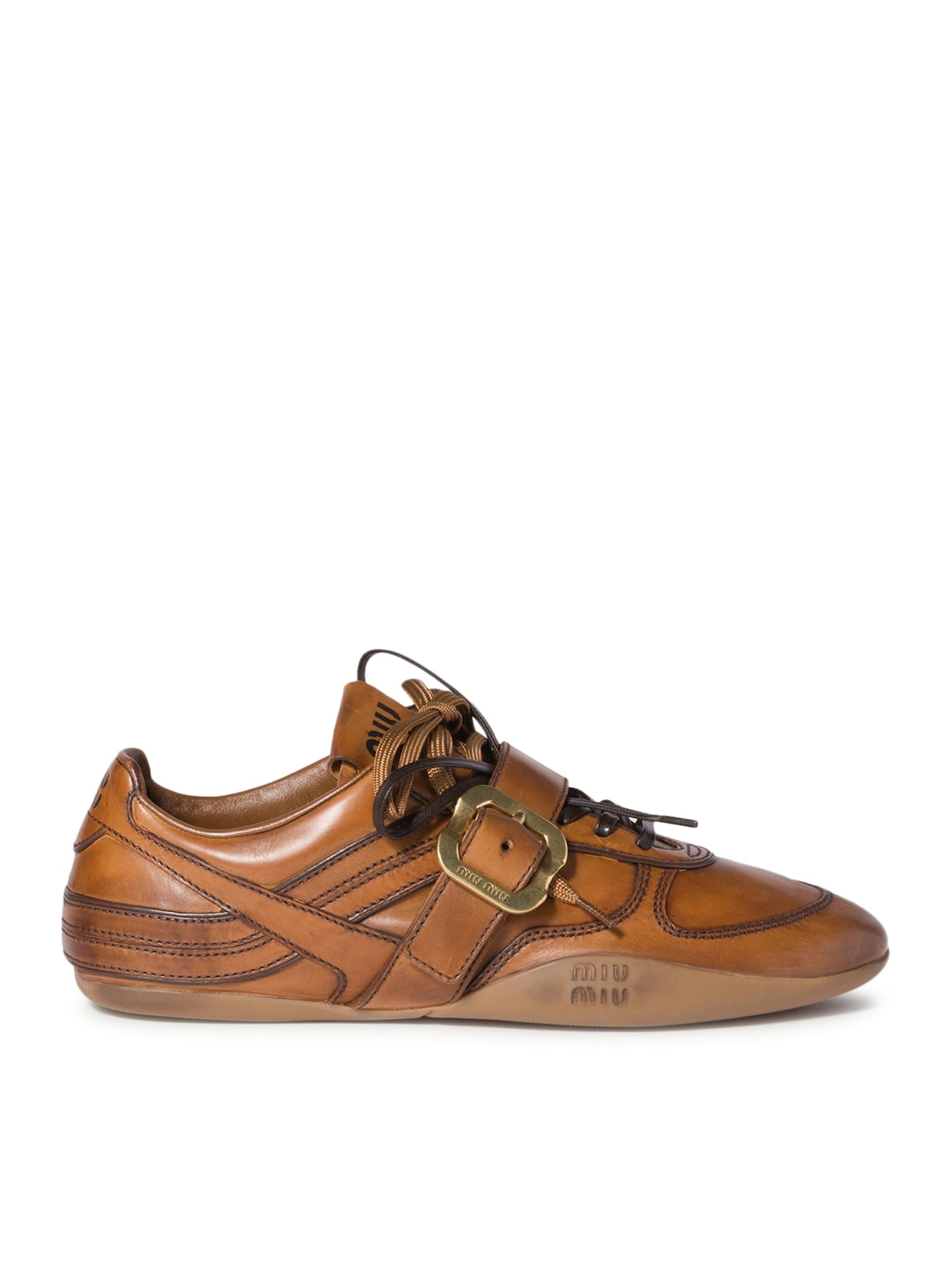 Leather Sneakers With Buckle Miu miu – Гарантія оригінальності – боковий вид