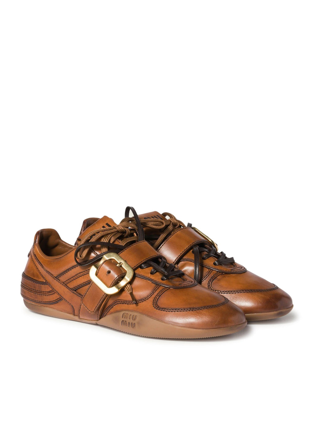 Leather Sneakers With Buckle Miu miu – Гарантія оригінальності – збільшений вид