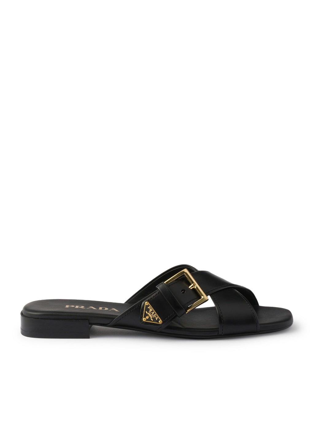 Leather Slider Sandals With Buckle Prada – Гарантія оригінальності – боковий вид