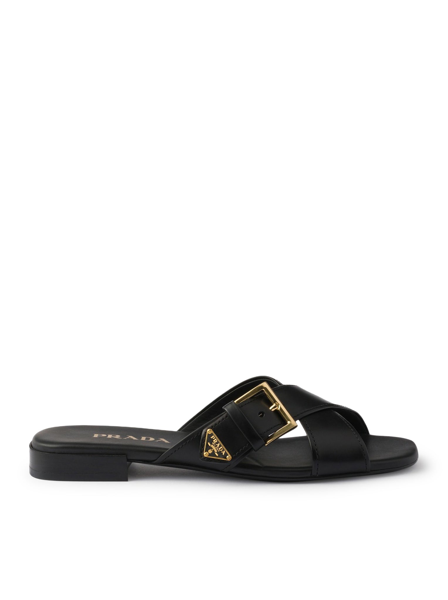 Leather Slider Sandals With Buckle Prada – Гарантія оригінальності – боковий вид