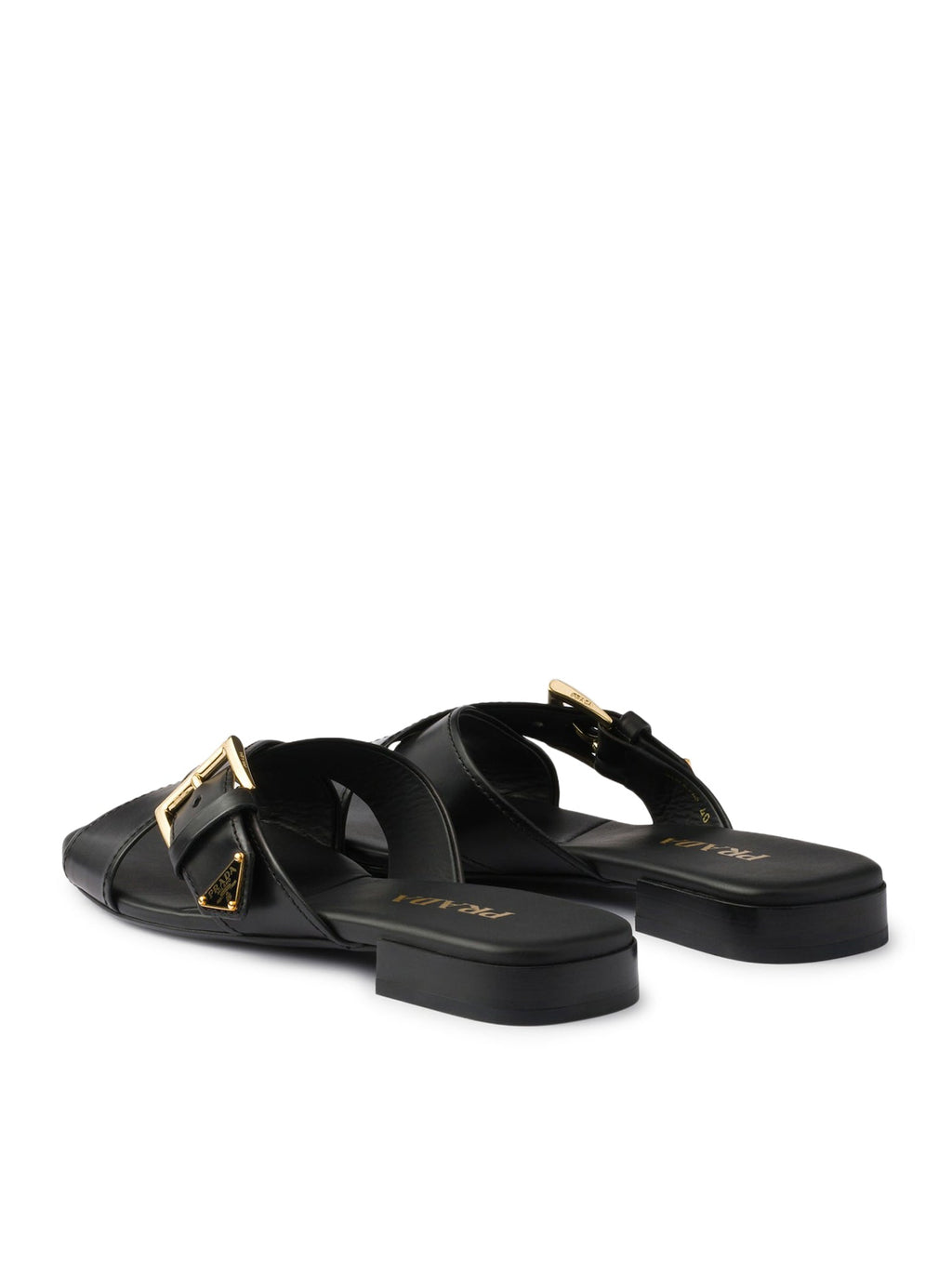 Leather Slider Sandals With Buckle Prada – Гарантія оригінальності – детальний вид