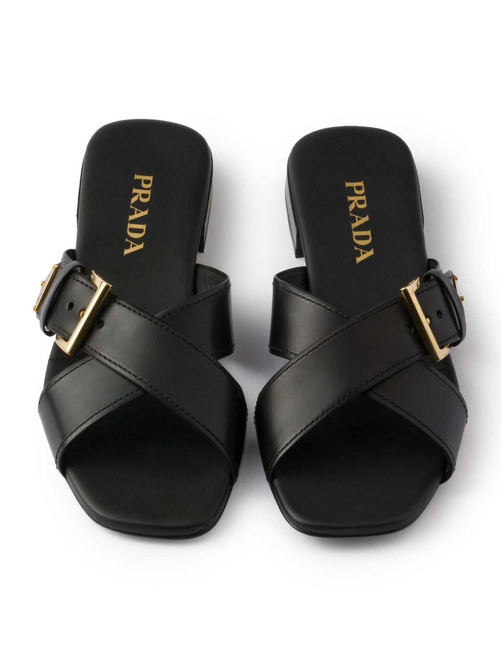 Leather Slider Sandals With Buckle Prada – Гарантія оригінальності – збільшений вид