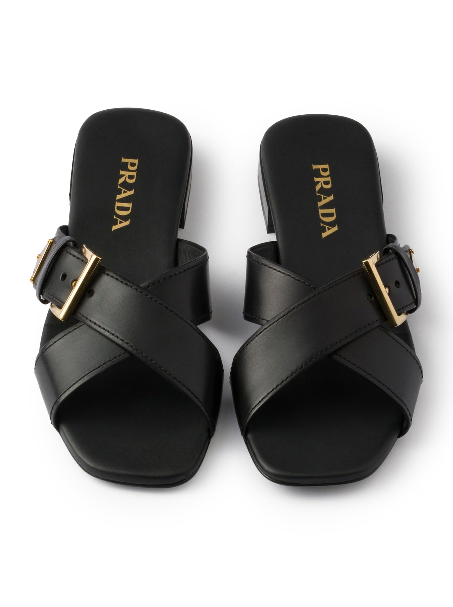 Leather Slider Sandals With Buckle Prada – Гарантія оригінальності – збільшений вид