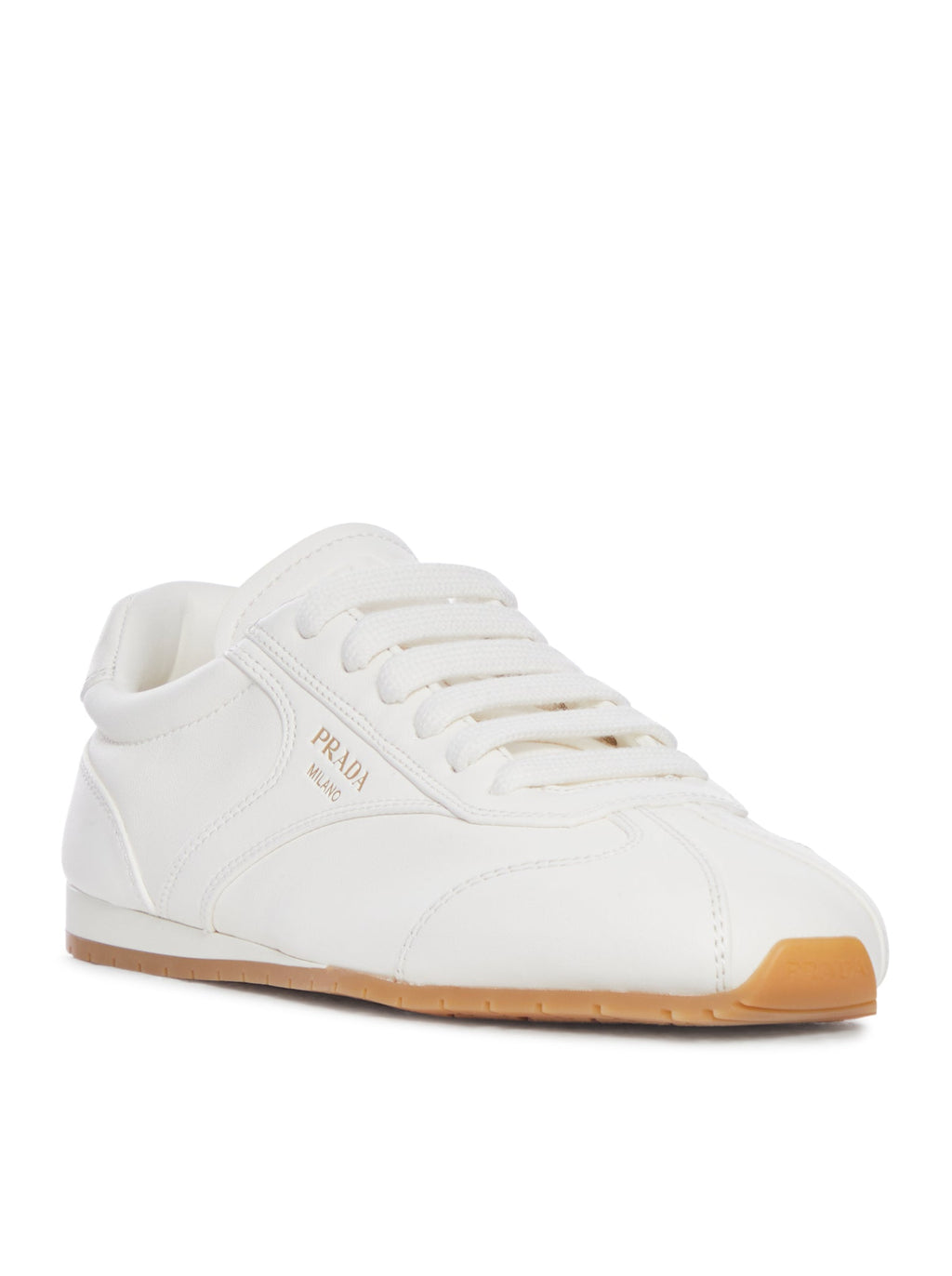 White Nappa Leather Sneakers Prada оригінал – Купити в Україні – вид ззаду