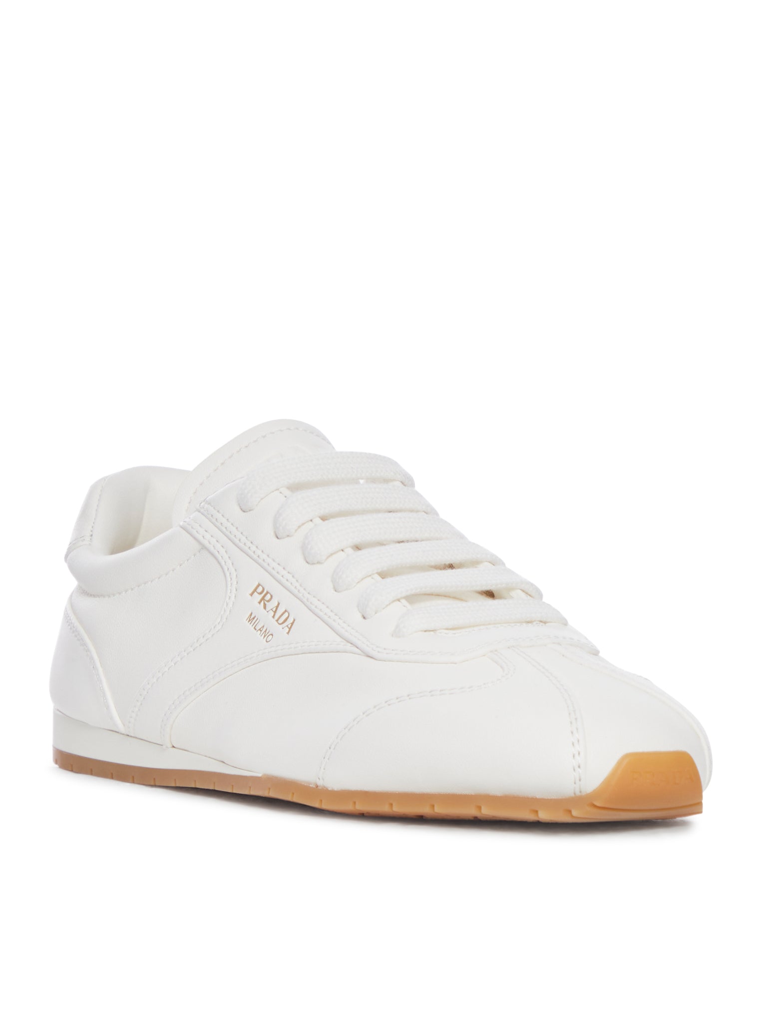 White Nappa Leather Sneakers Prada оригінал – Купити в Україні – вид ззаду