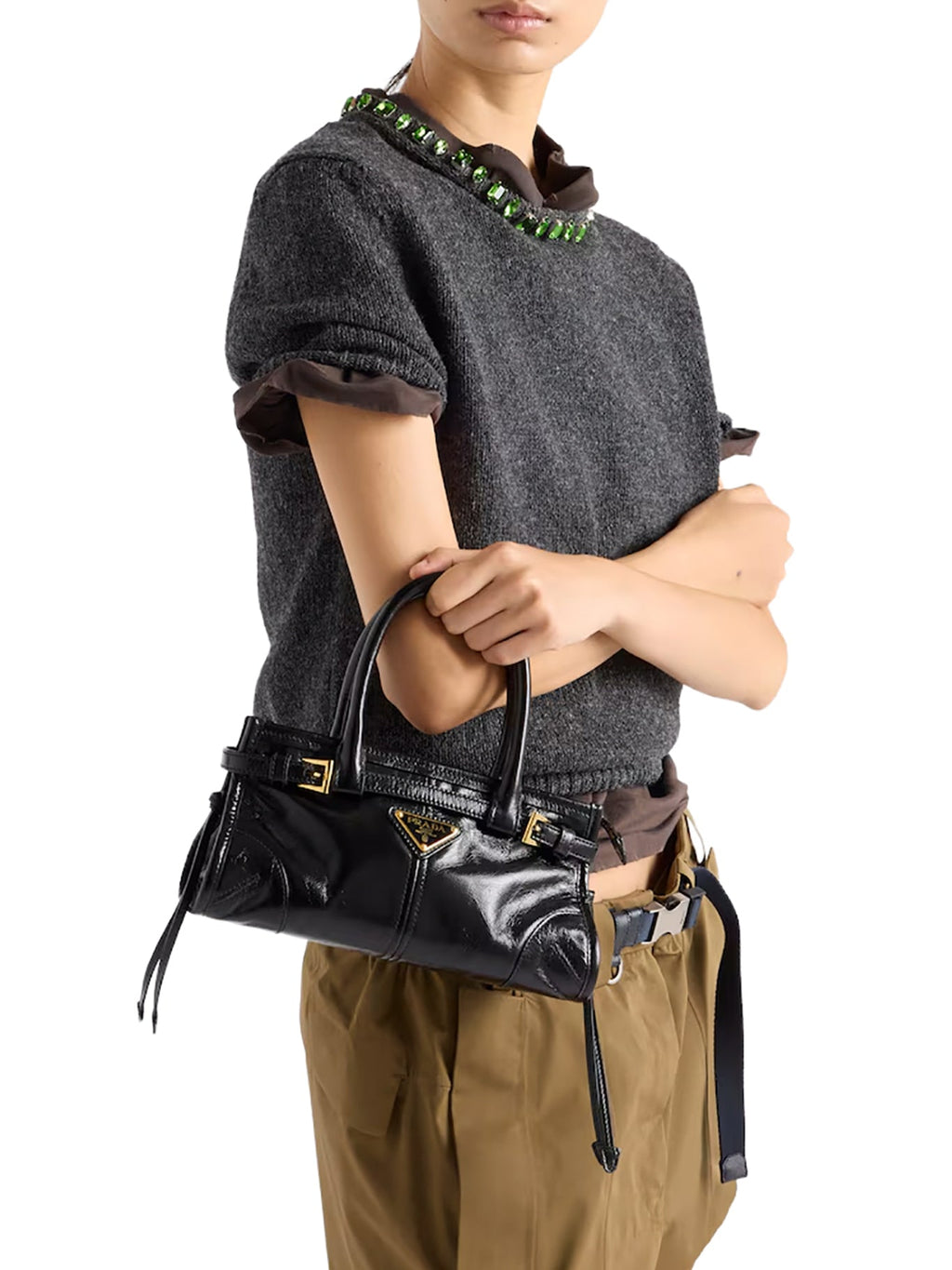 Оригінальна Bonnie Mini Leather Handbag Prada – детальний вид