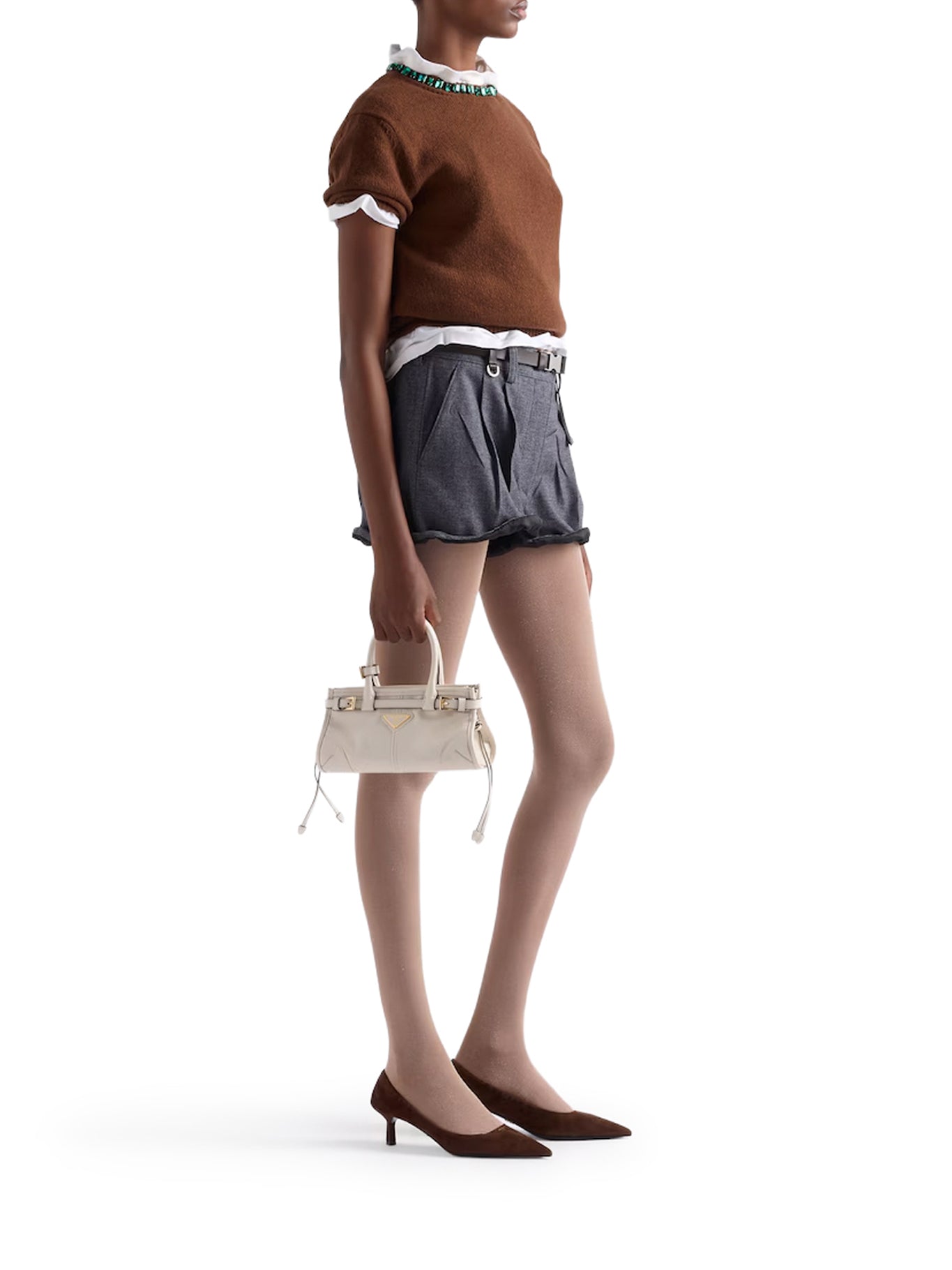 Оригінальна Bonnie Mini Leather Handbag Prada – вид ззаду