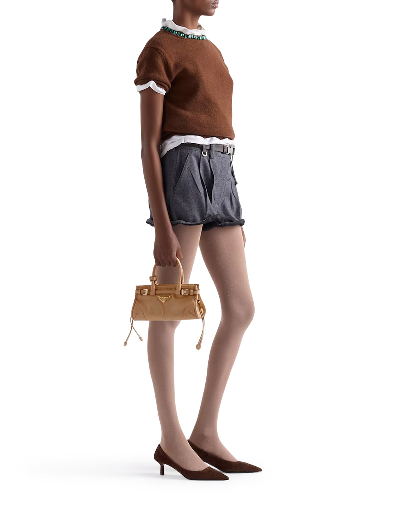 Оригінальна Bonnie Mini Leather Handbag Prada – вид ззаду