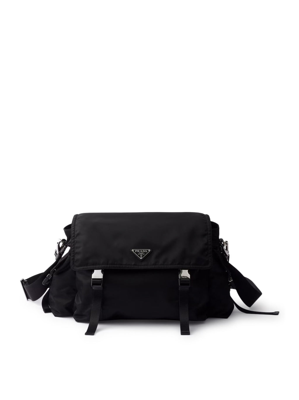Explore Bag In Re-Nylon And Leather Prada – Гарантія оригінальності – боковий вид