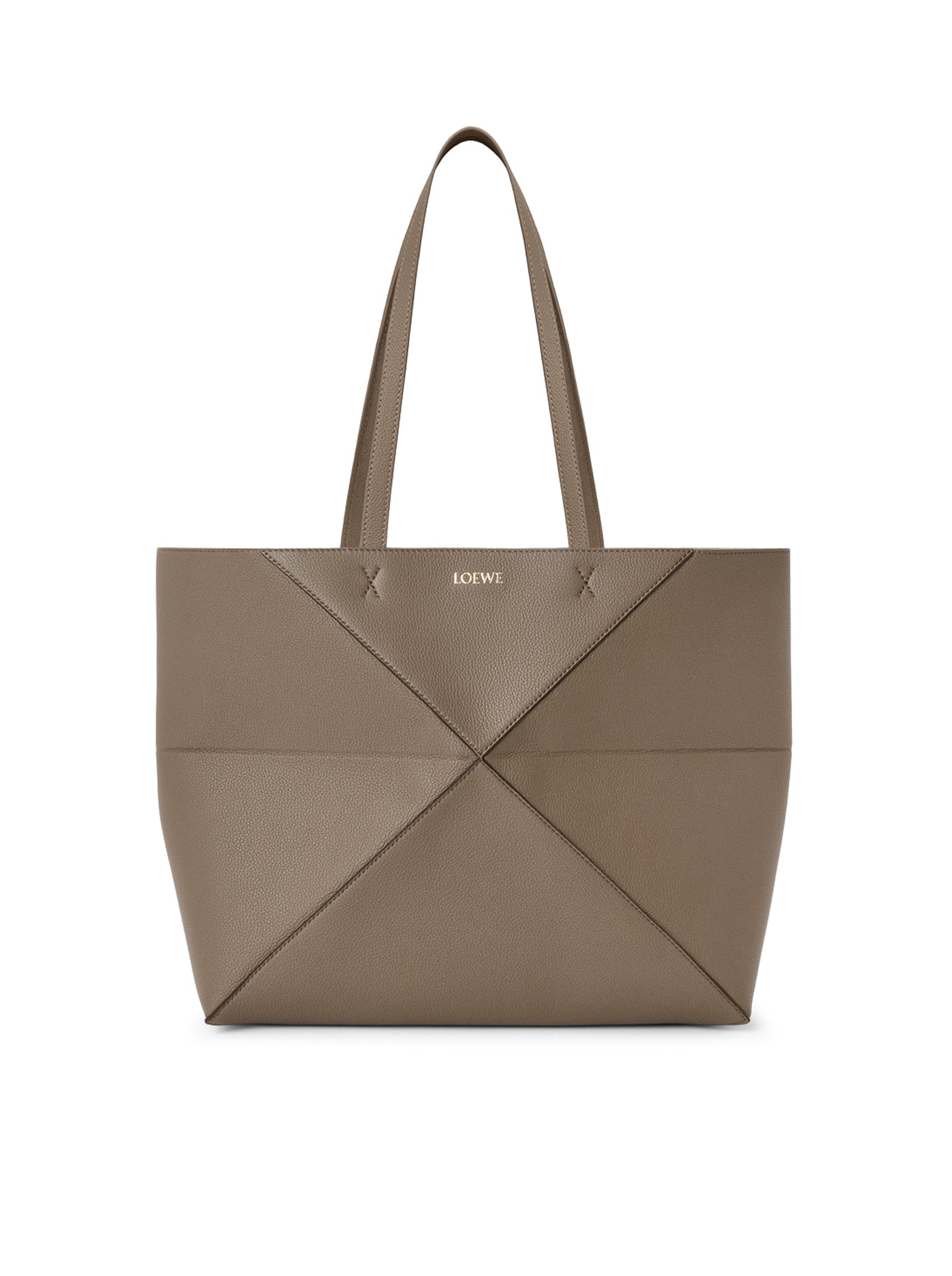 Medium Puzzle Fold Horizontal Tote Bag In Grained Calfskin Loewe – Гарантія оригінальності – боковий вид