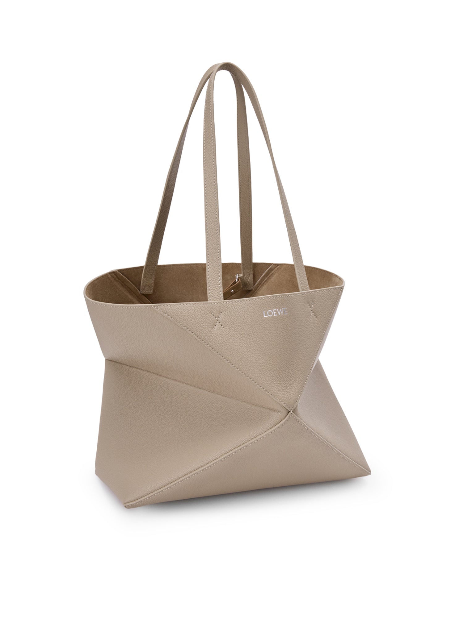 Medium Puzzle Fold Horizontal Tote Bag In Grained Calfskin Loewe – Гарантія оригінальності – детальний вид